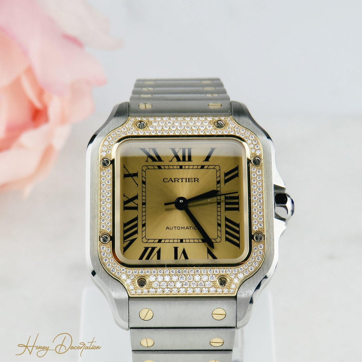 Cartier Damen-/Unisexuhr Santos de Cartier W3SA0007 - Honey Decoration