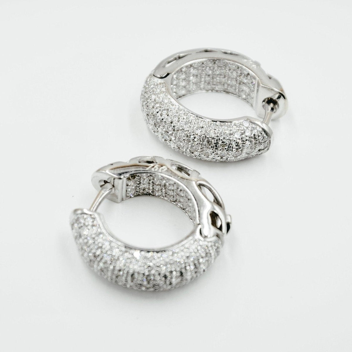 Edle 18 Karat Weißgold - Creolen - Honey Jewelry