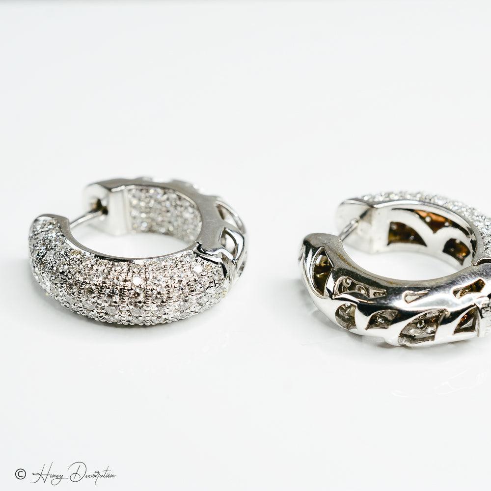 Edle 18 Karat Weißgold - Creolen - Honey Jewelry
