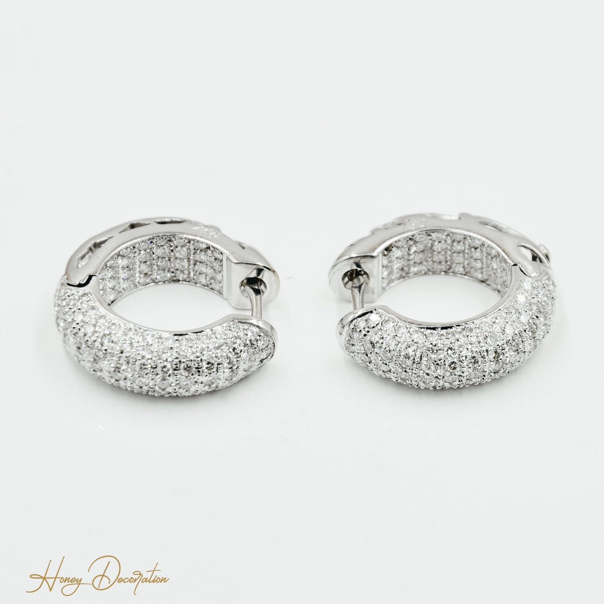 Edle 18 Karat Weißgold - Creolen - Honey Jewelry