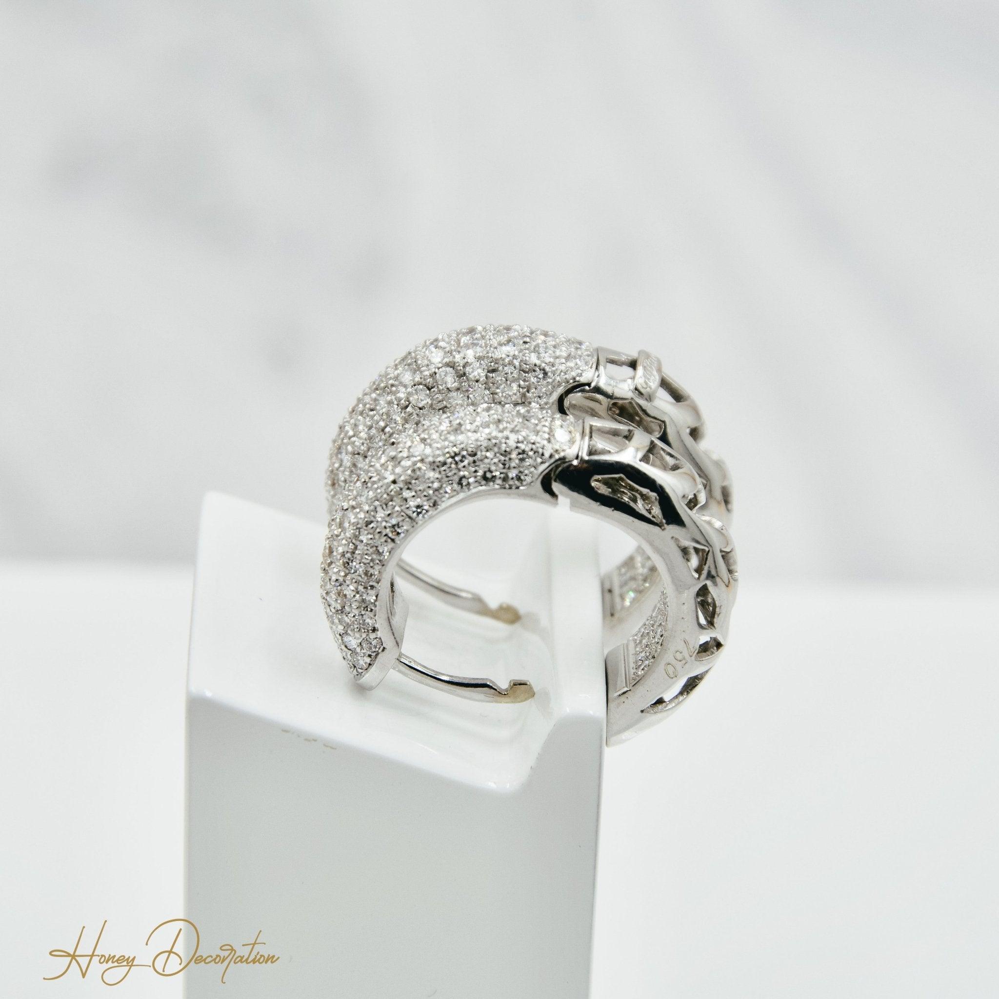 Edle 18 Karat Weißgold - Creolen - Honey Jewelry