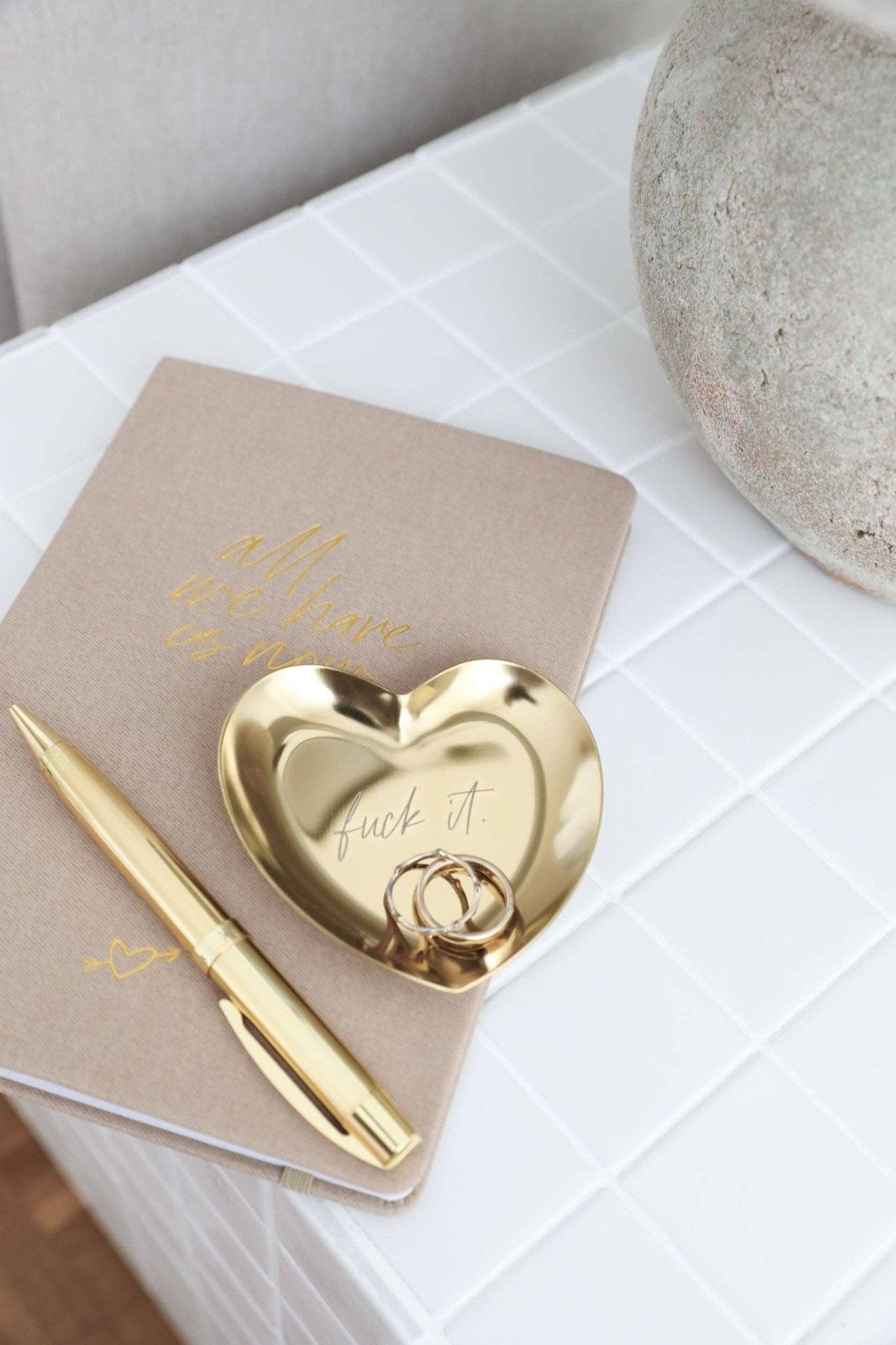 Kleine Herzschale „fuck it“, Gold - Honey Jewelry