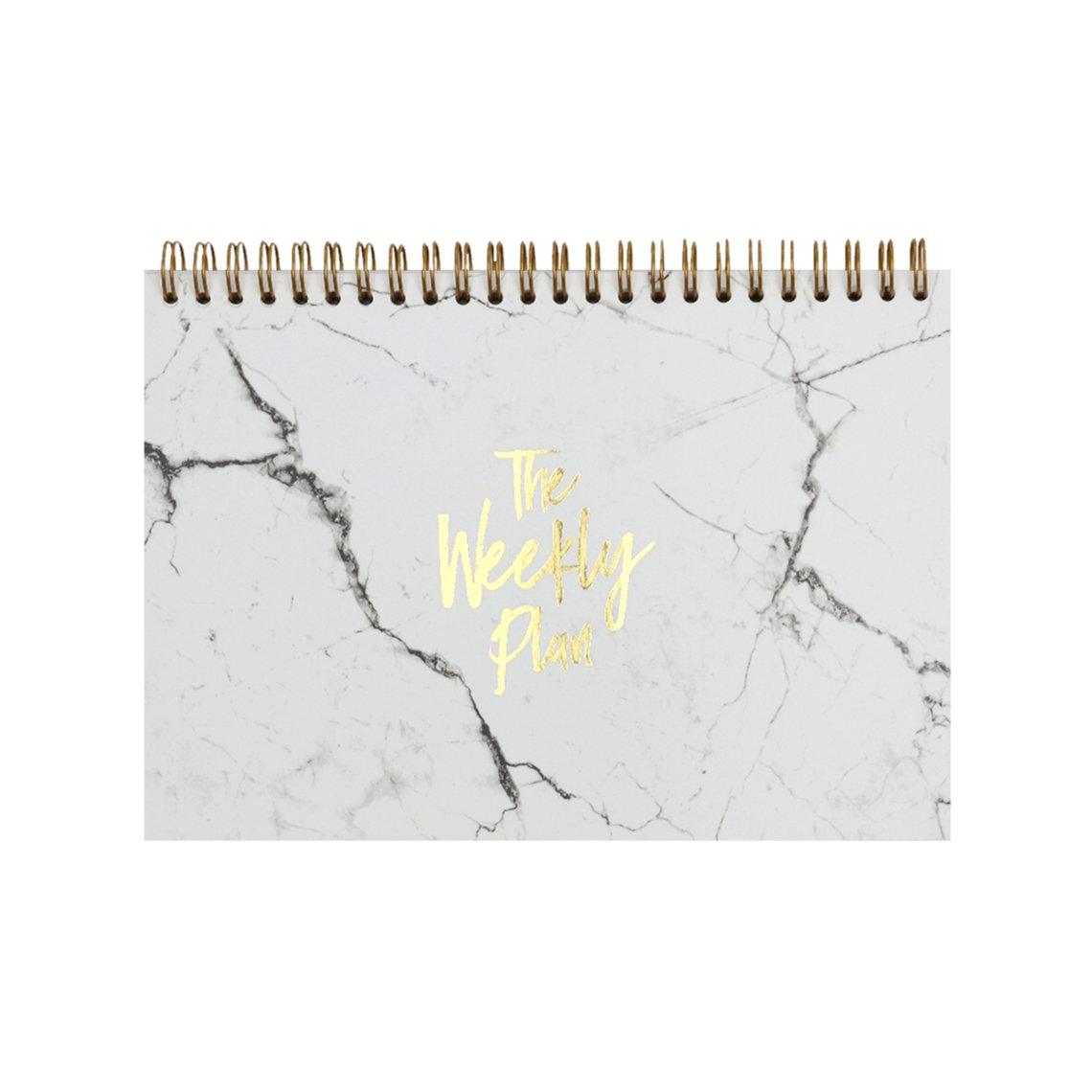 Notizblock „Weekly Plan“, A5, weiß/gold - Honey Jewelry
