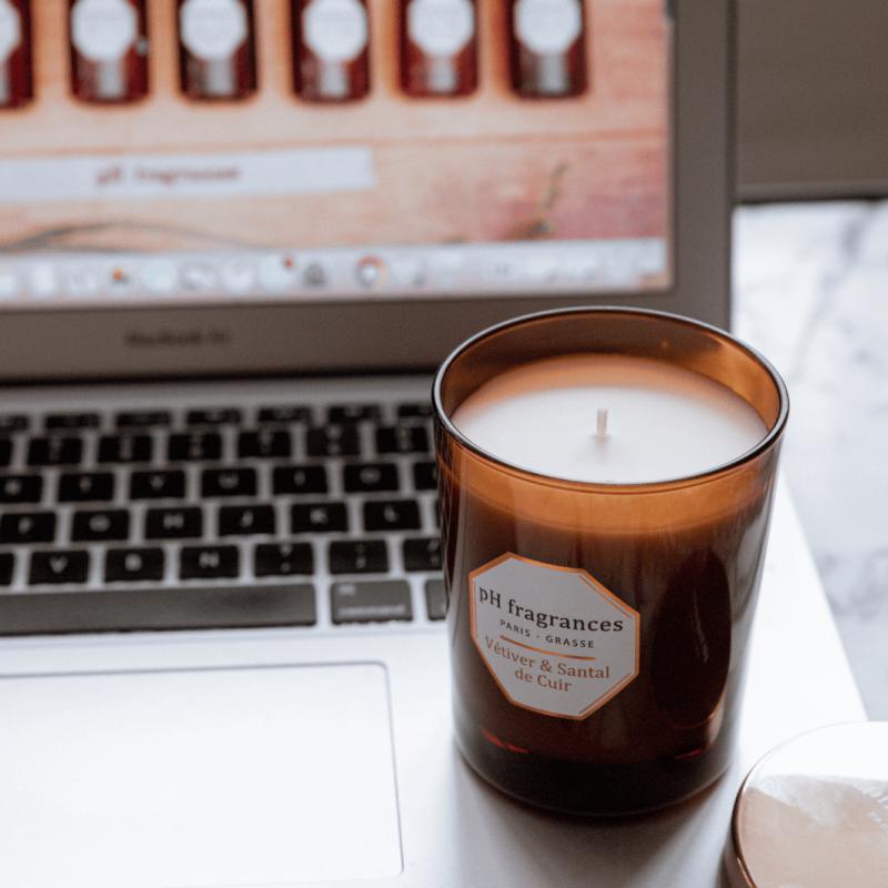 Duftkerze - Vetiver & Santal de Cuir - Honey Jewelry