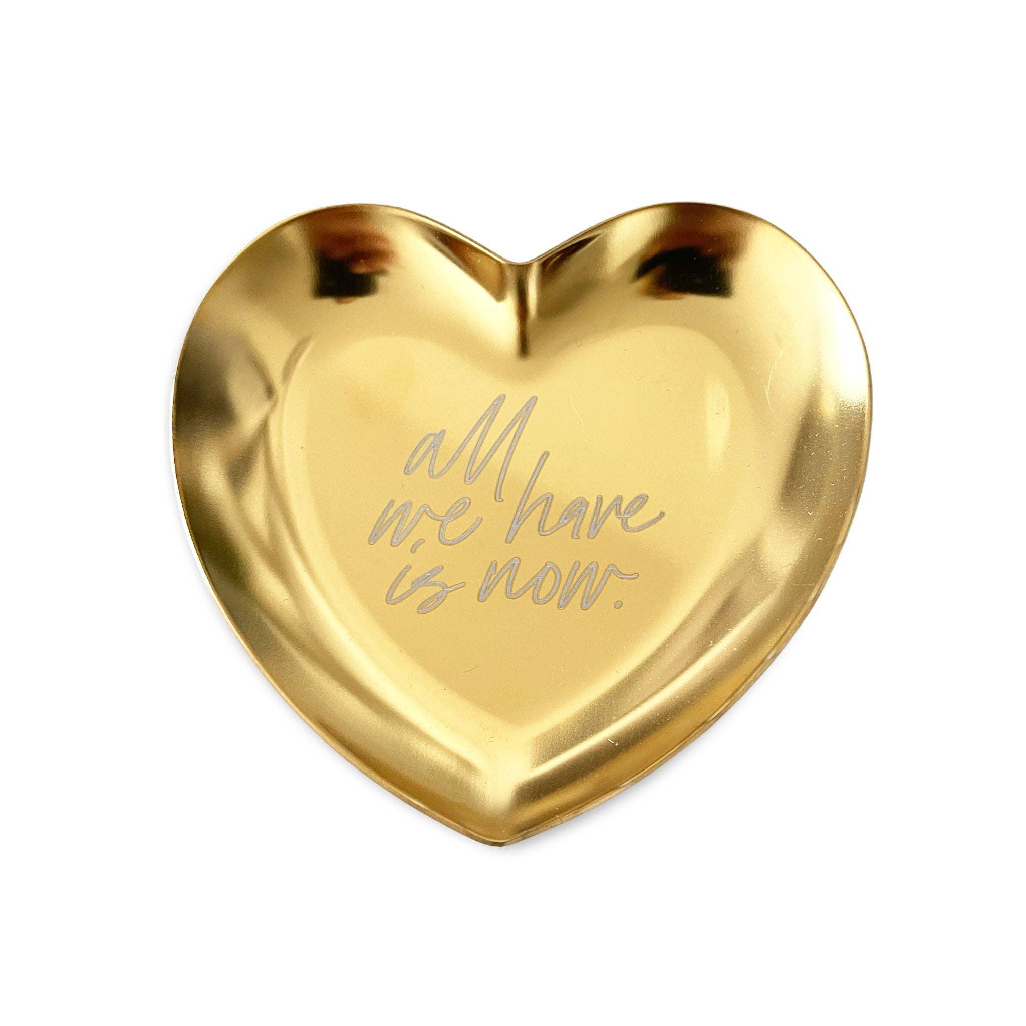 Kleine Herzschale „all we have is now“, Gold - Honey Jewelry