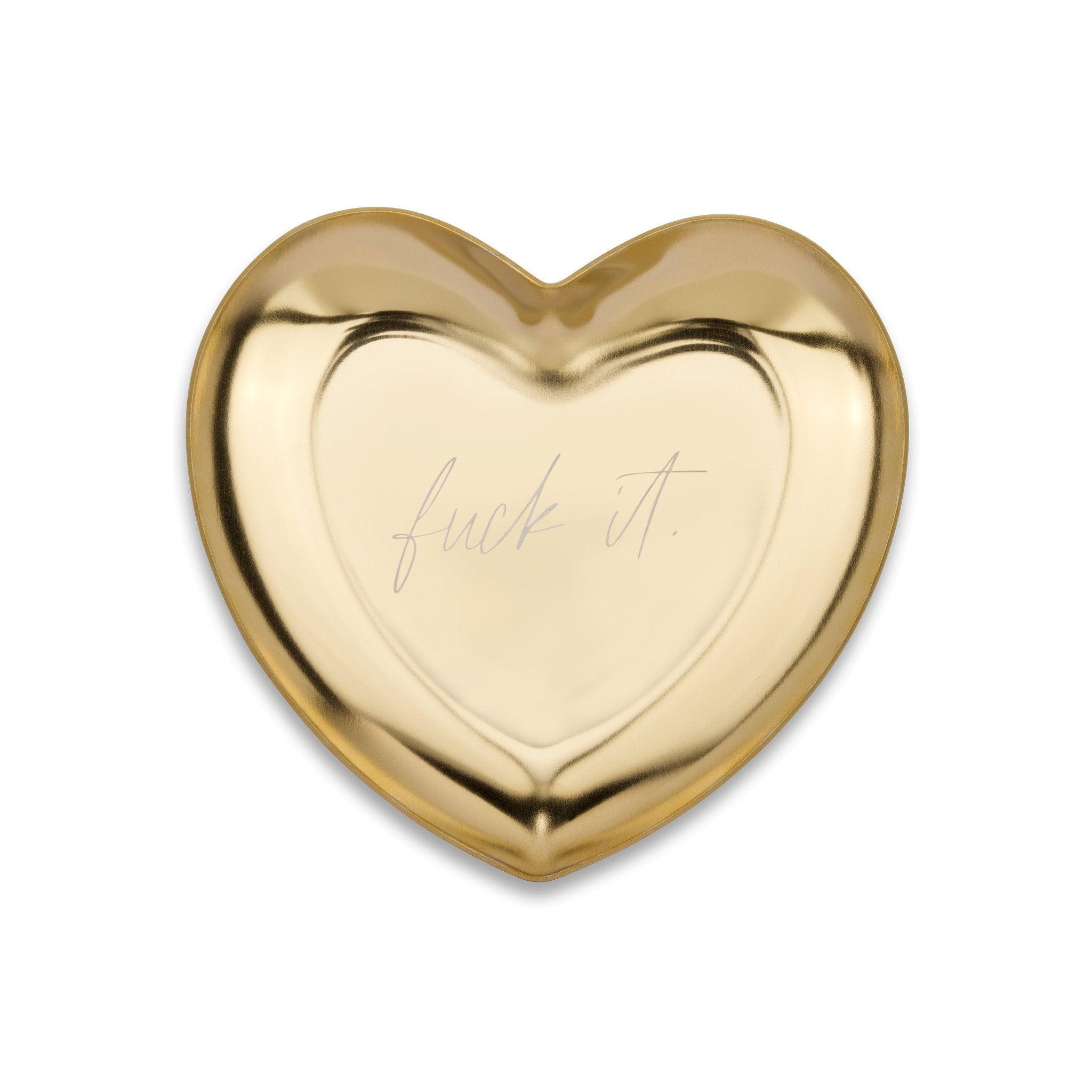 Kleine Herzschale „fuck it“, Gold - Honey Jewelry