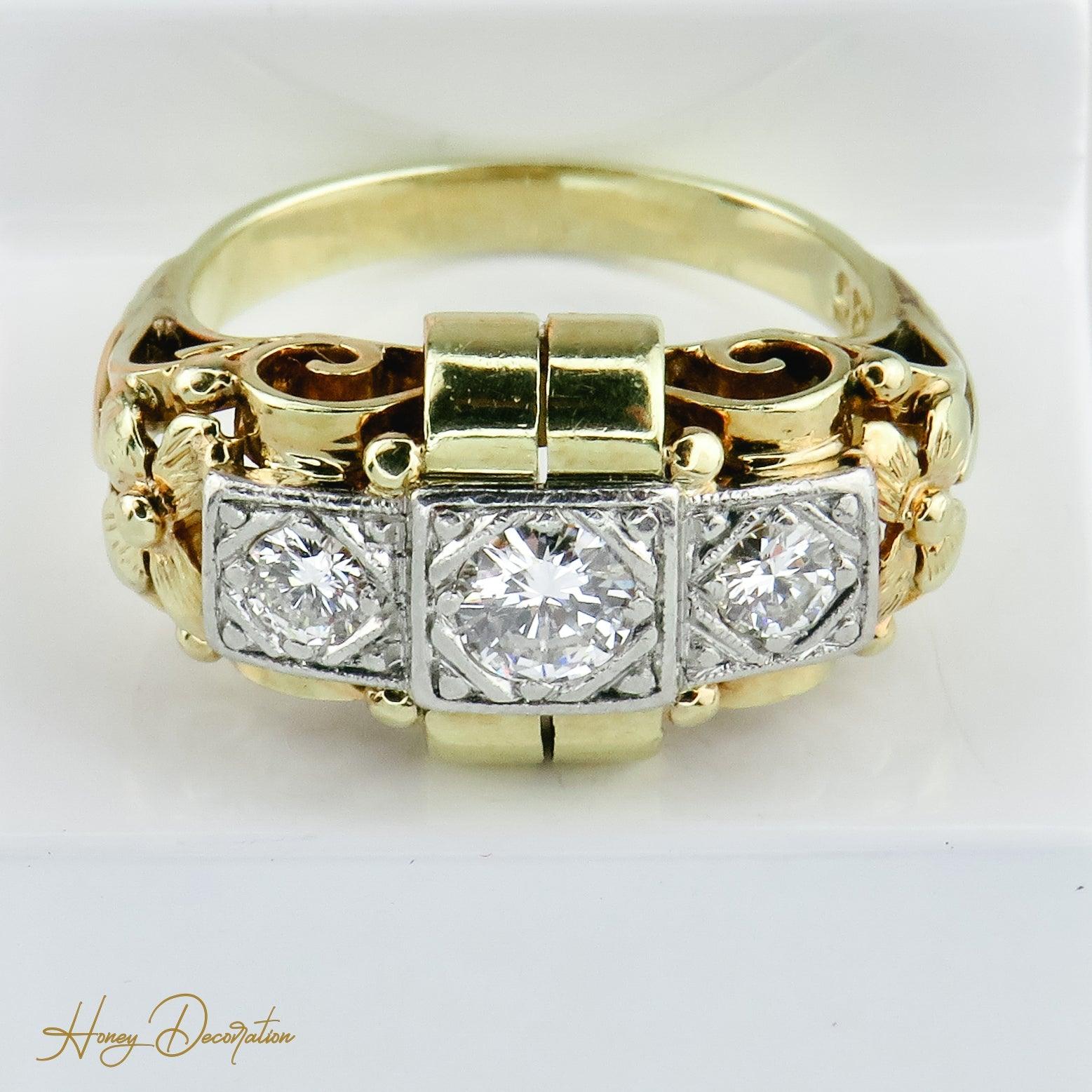 Ring 585 Gold Brillanten - Honey Decoration