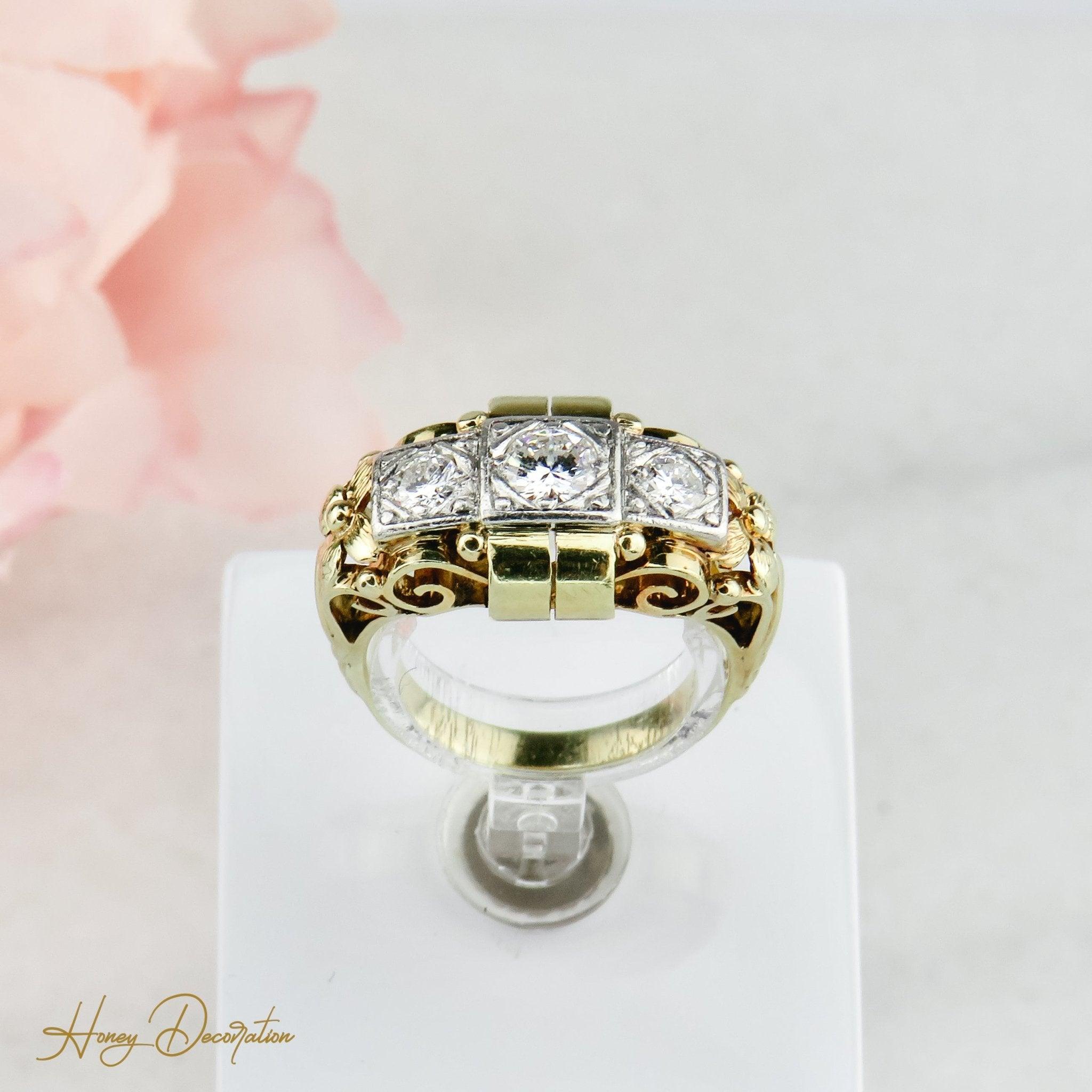 Ring 585 Gold Brillanten - Honey Decoration