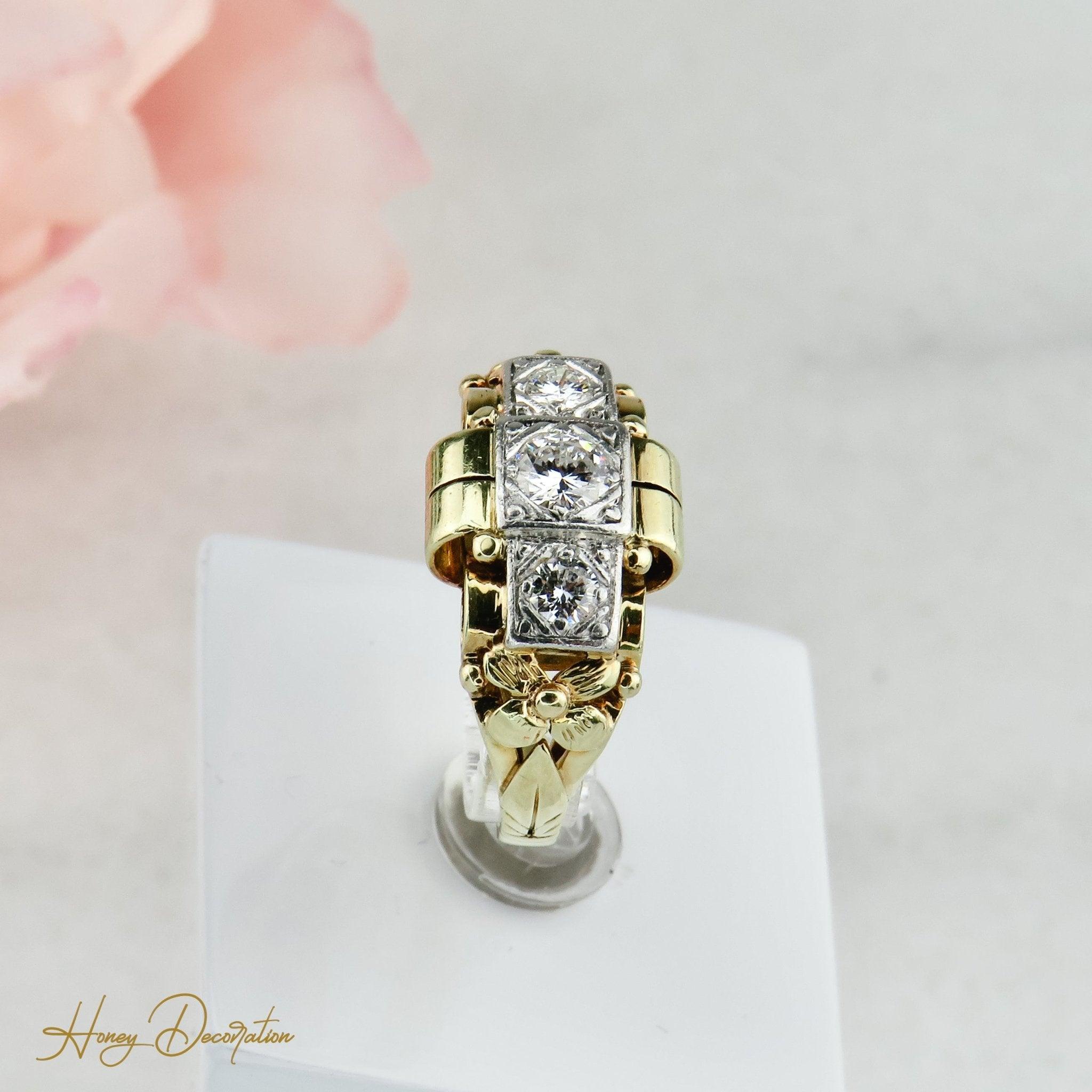 Ring 585 Gold Brillanten - Honey Decoration