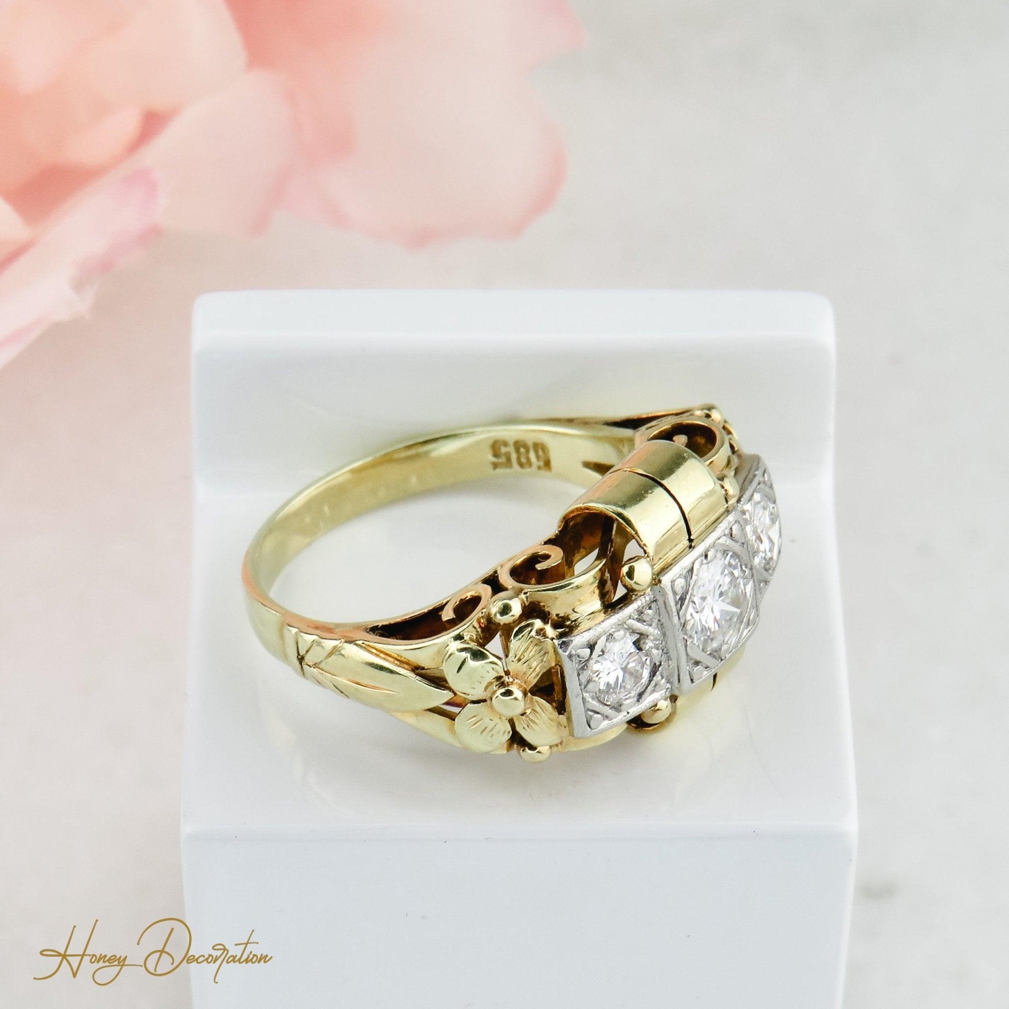Ring 585 Gold Brillanten - Honey Decoration