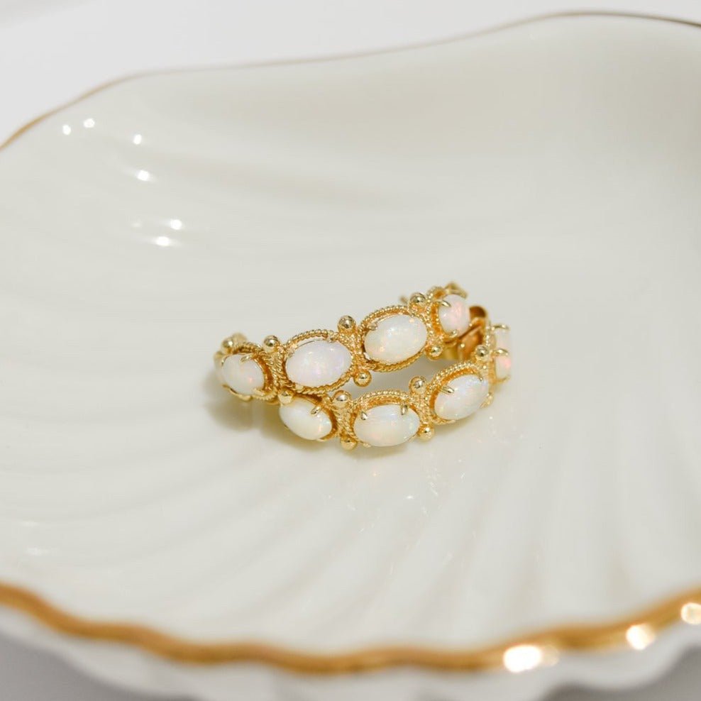 14 Karat Gold - Ohrringe mit Opalen – Hypnotisierende Schönheit - Honey Jewelry