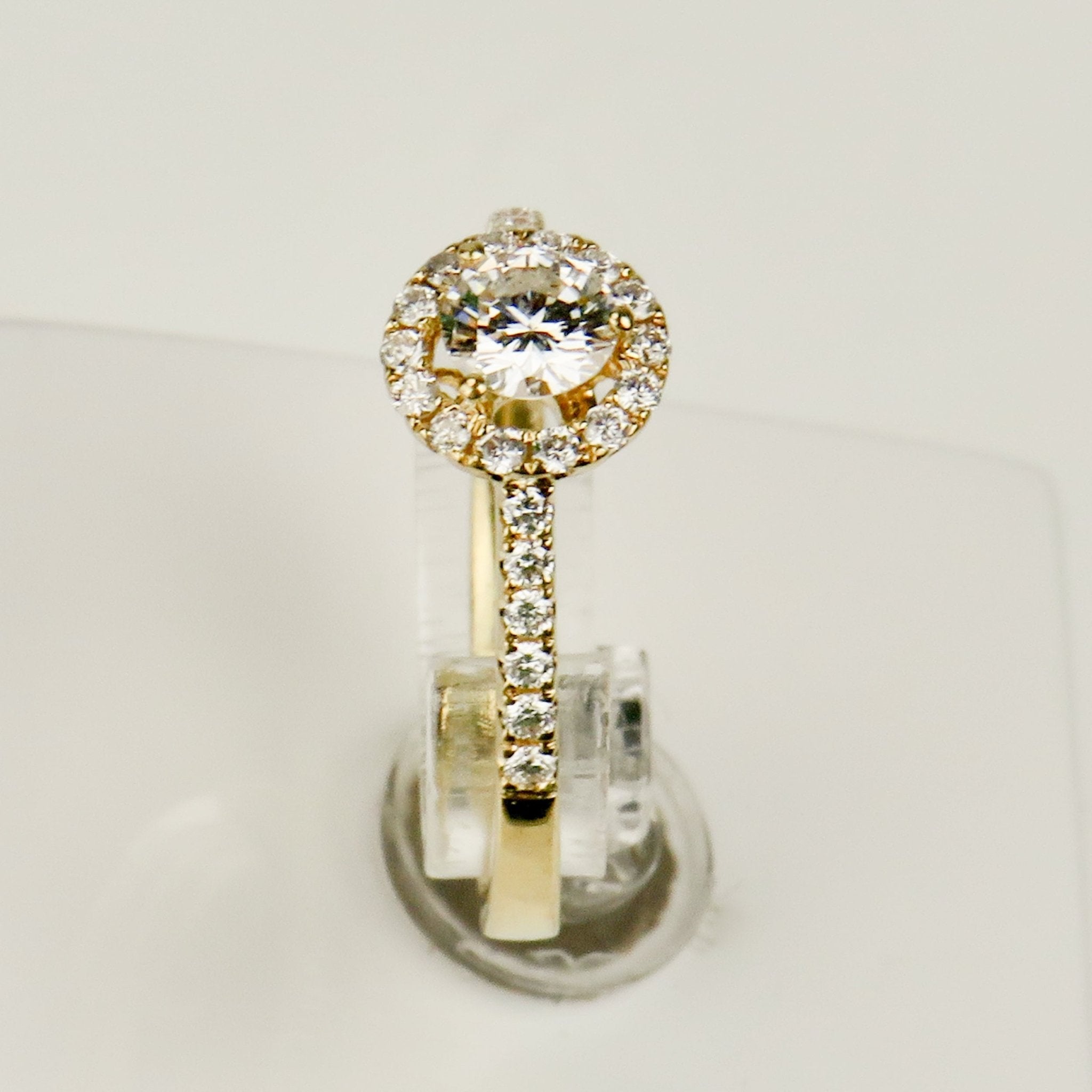 18 Karat Halo - Goldring mit Brillanten – Leuchtendes Meisterwerk - Honey Jewelry