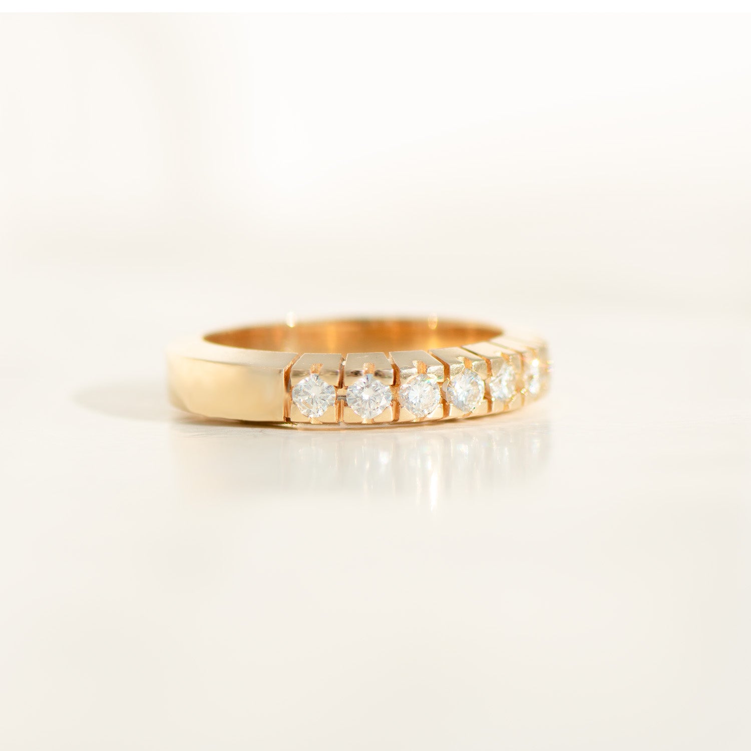 Vintage Halbmemory-Ring 14K Gold mit Diamanten 0,4 ct