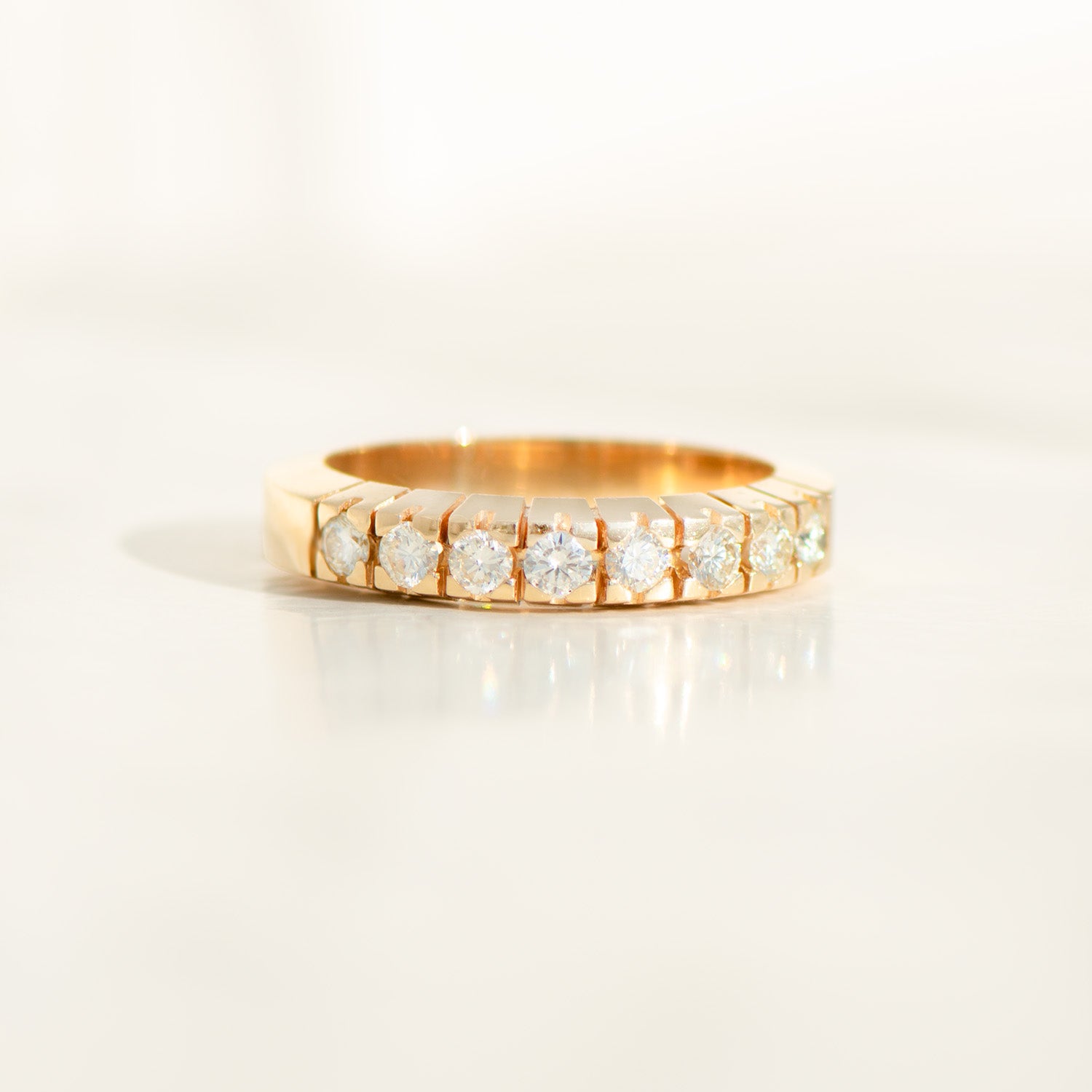 Vintage Halbmemory-Ring 14K Gold mit Diamanten 0,4 ct
