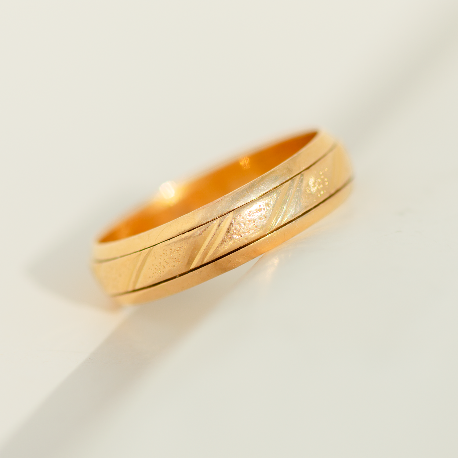 Drehbarer Unisex-Ring aus 22 Karat Gelbgold (Türkei, ca. 1970er Jahre)