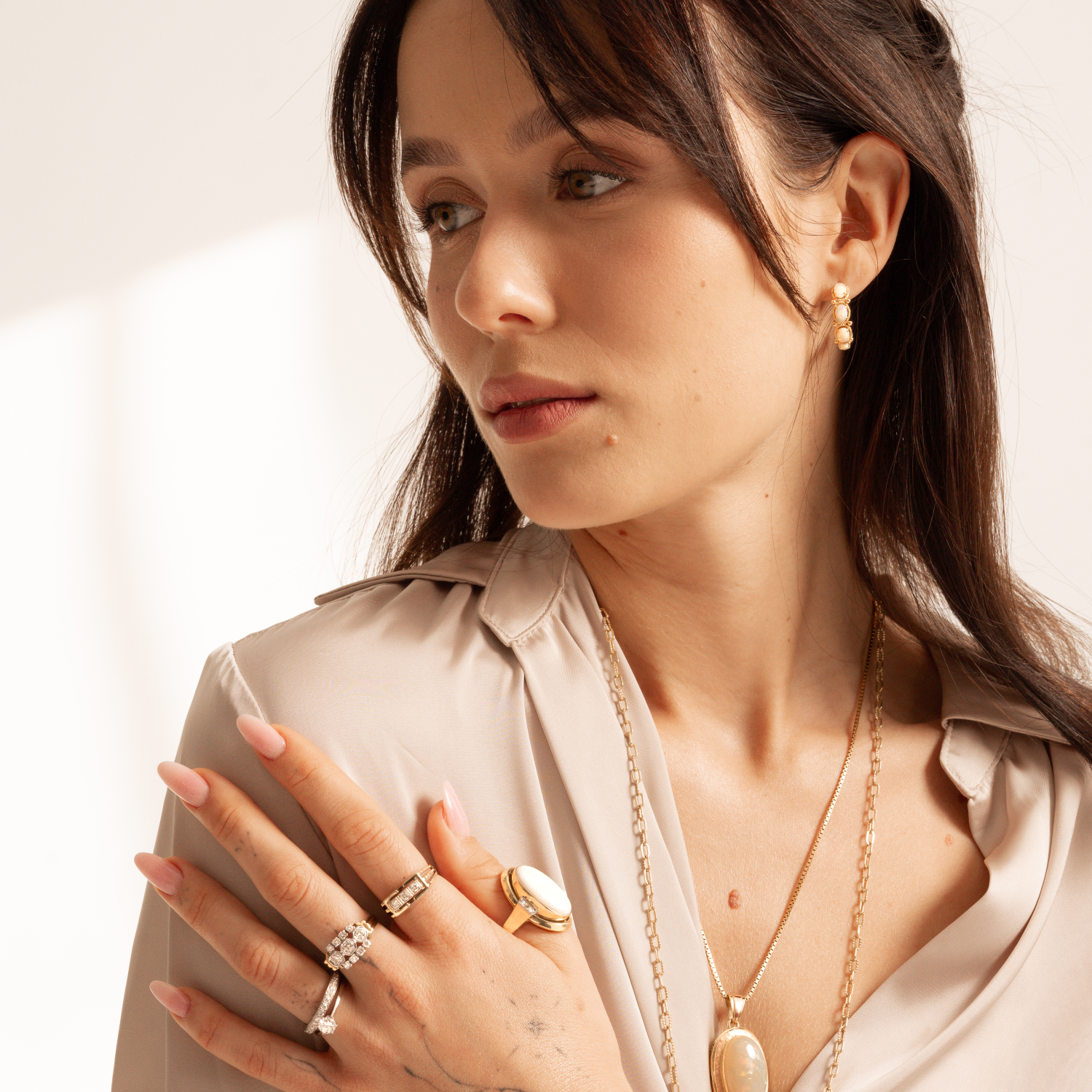 ✨ Prächtiger Vintage-Opalring aus den 1940ern – ein Cocktailring wie aus einem Filmklassiker