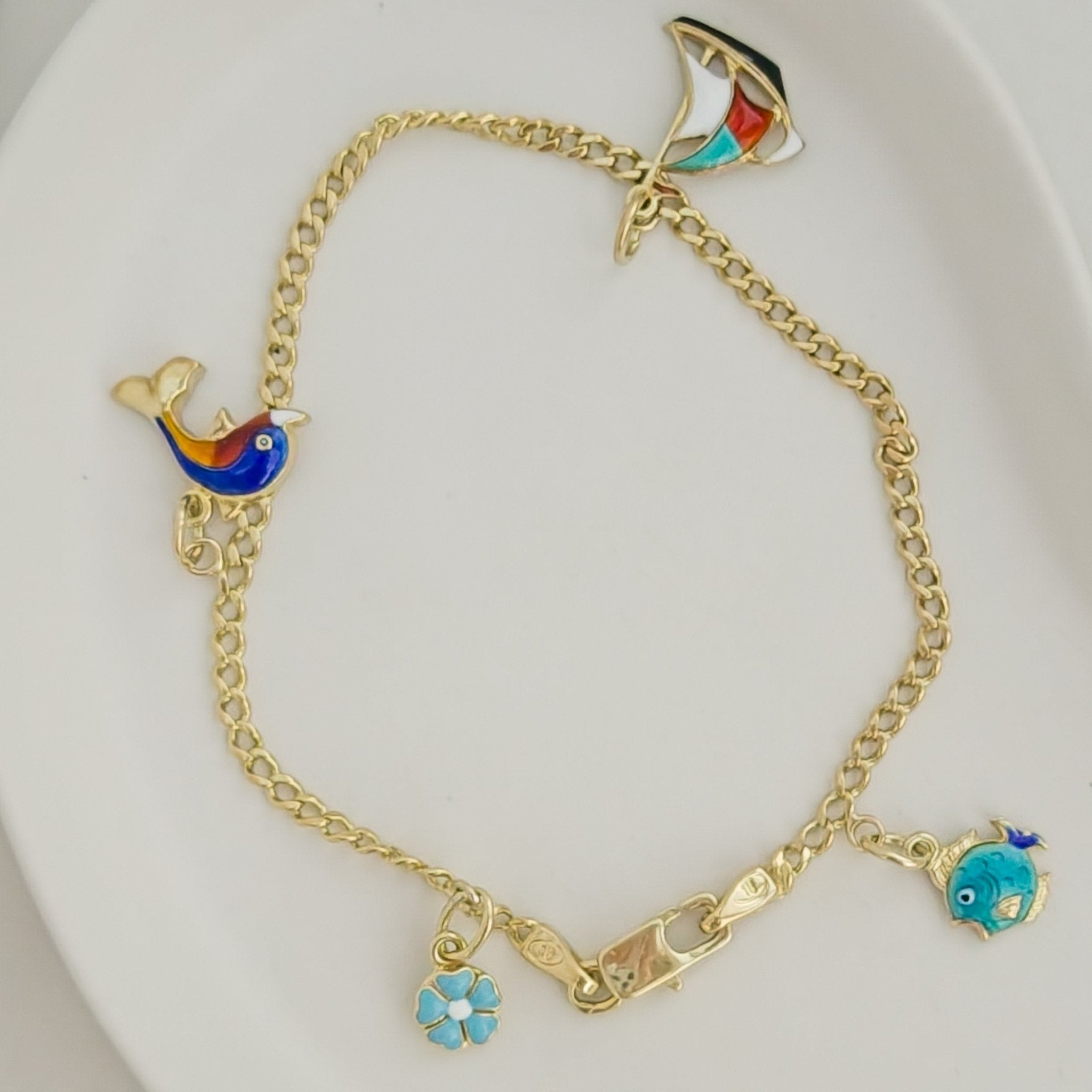 Armband Fische aus 14K Gelbgold - Honey Jewelry