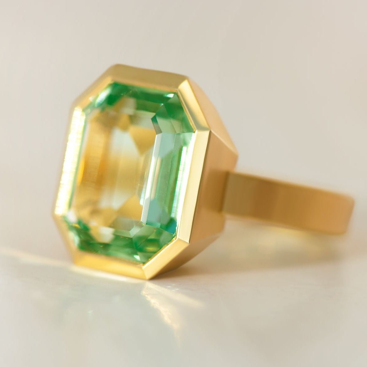 Beryll-Ring – 13 ct Beryll – 750er Gelbgold - Honey Jewelry