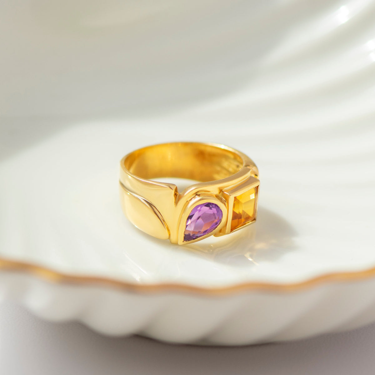 CADEAUX Citrin-Amethyst-Ring