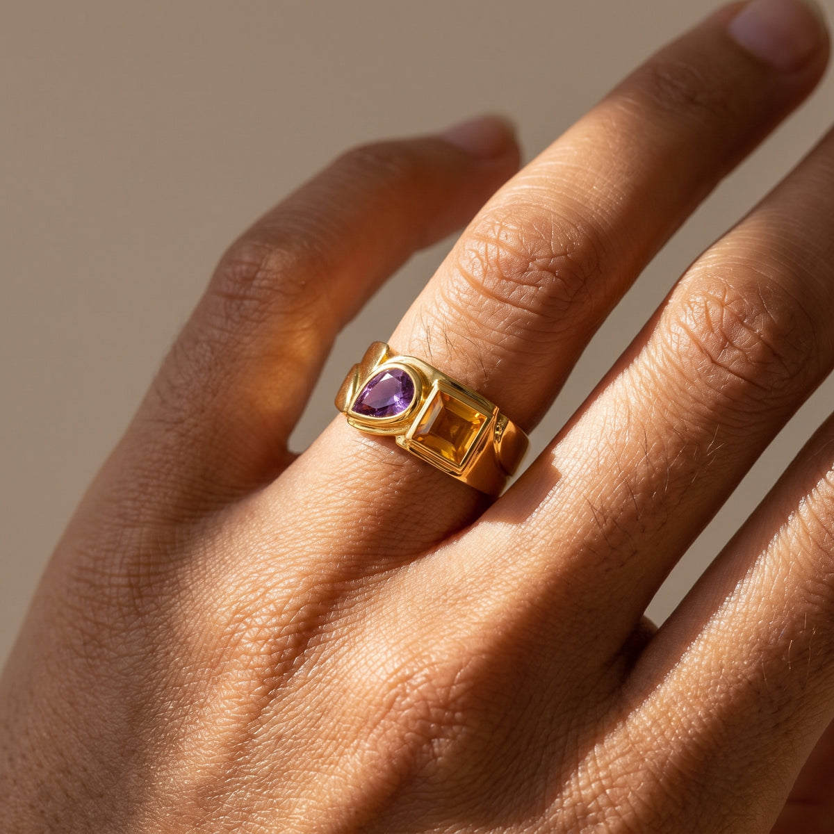 CADEAUX Citrin-Amethyst-Ring