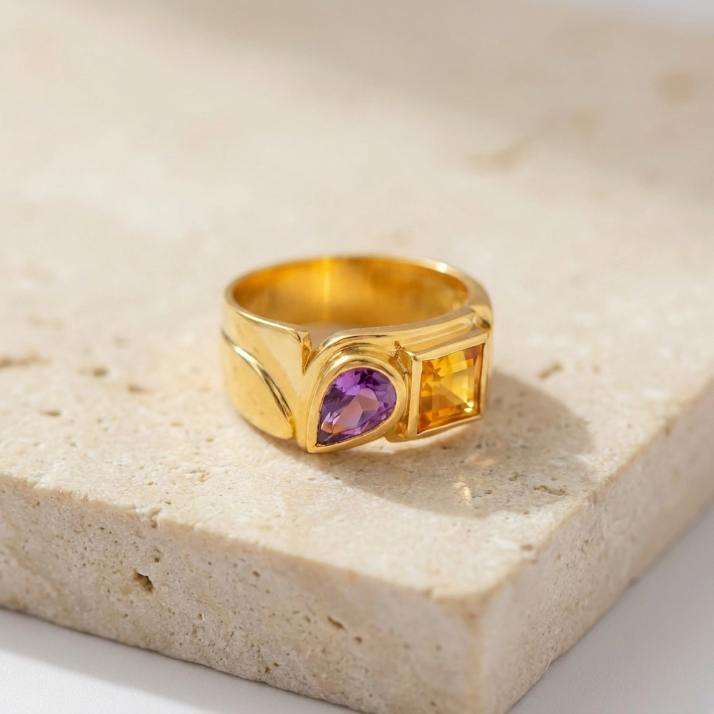 CADEAUX Citrin-Amethyst-Ring