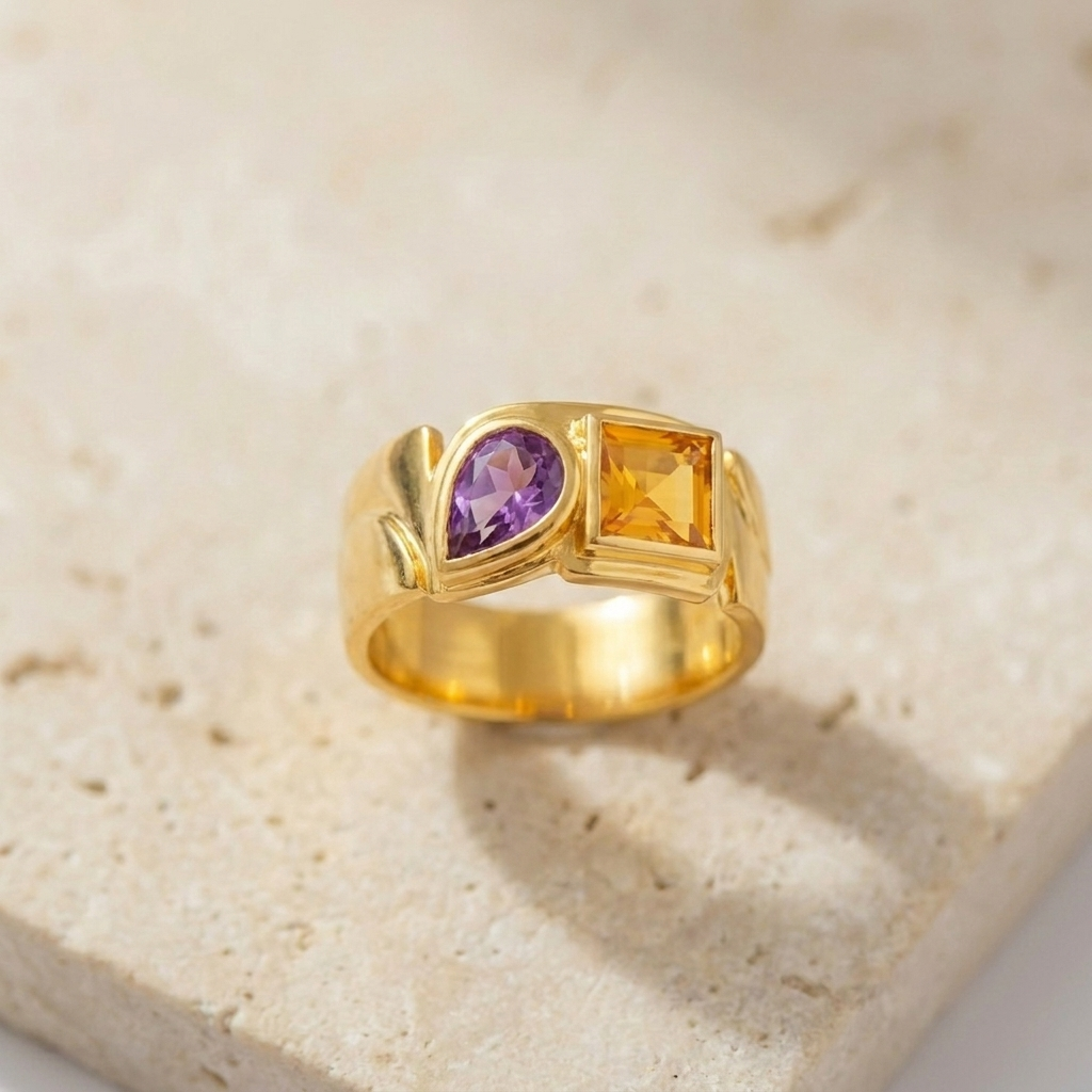 CADEAUX Citrin-Amethyst-Ring