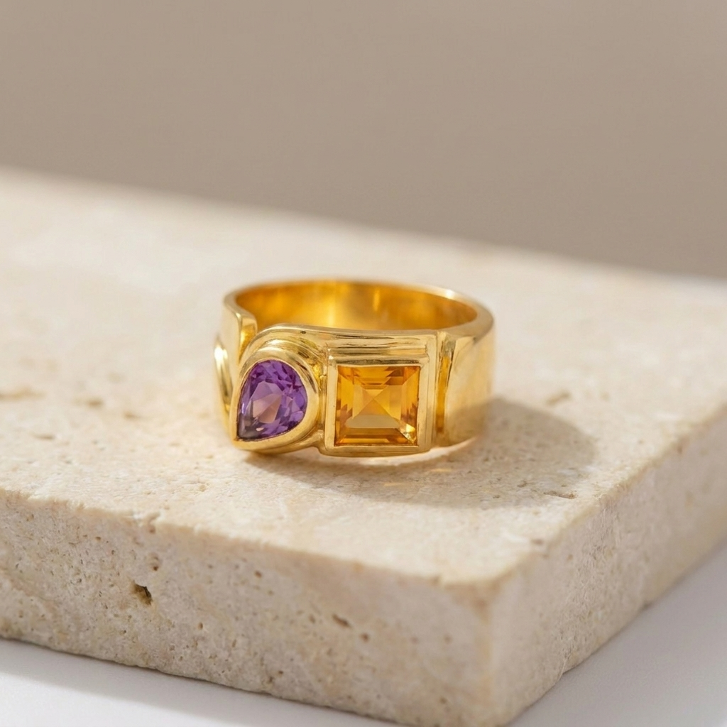 CADEAUX Citrin-Amethyst-Ring