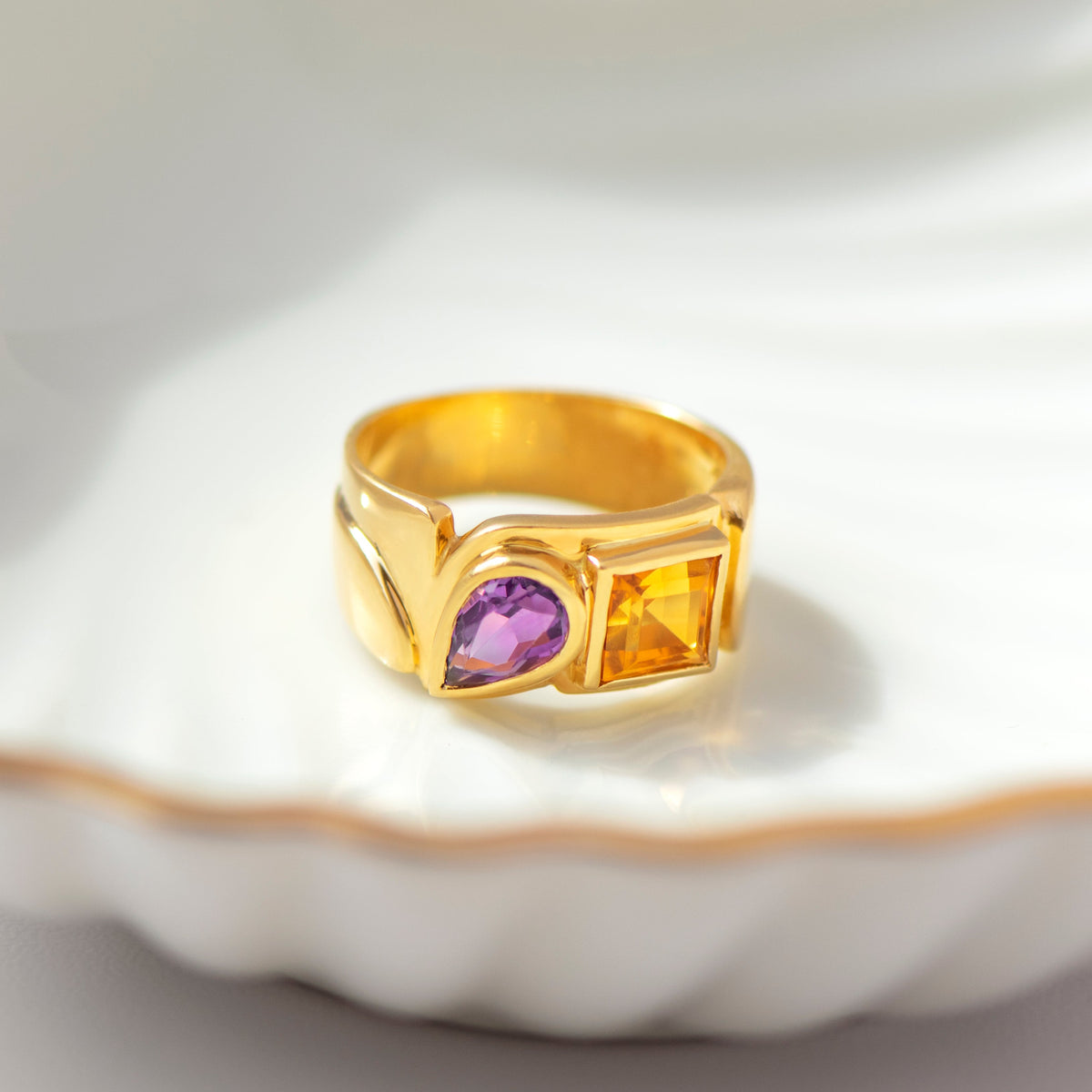 CADEAUX Citrin-Amethyst-Ring