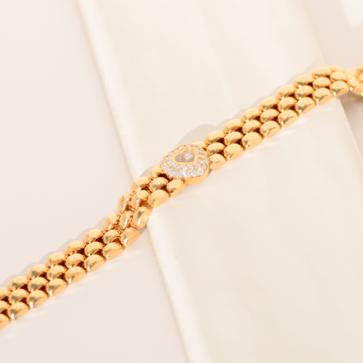 Chopard „Happy Diamonds“ Armband aus 18 Karat Gelbgold | Herz - Motiv | 0,70 ct Diamanten | Länge 17,5 cm - Honey Jewelry