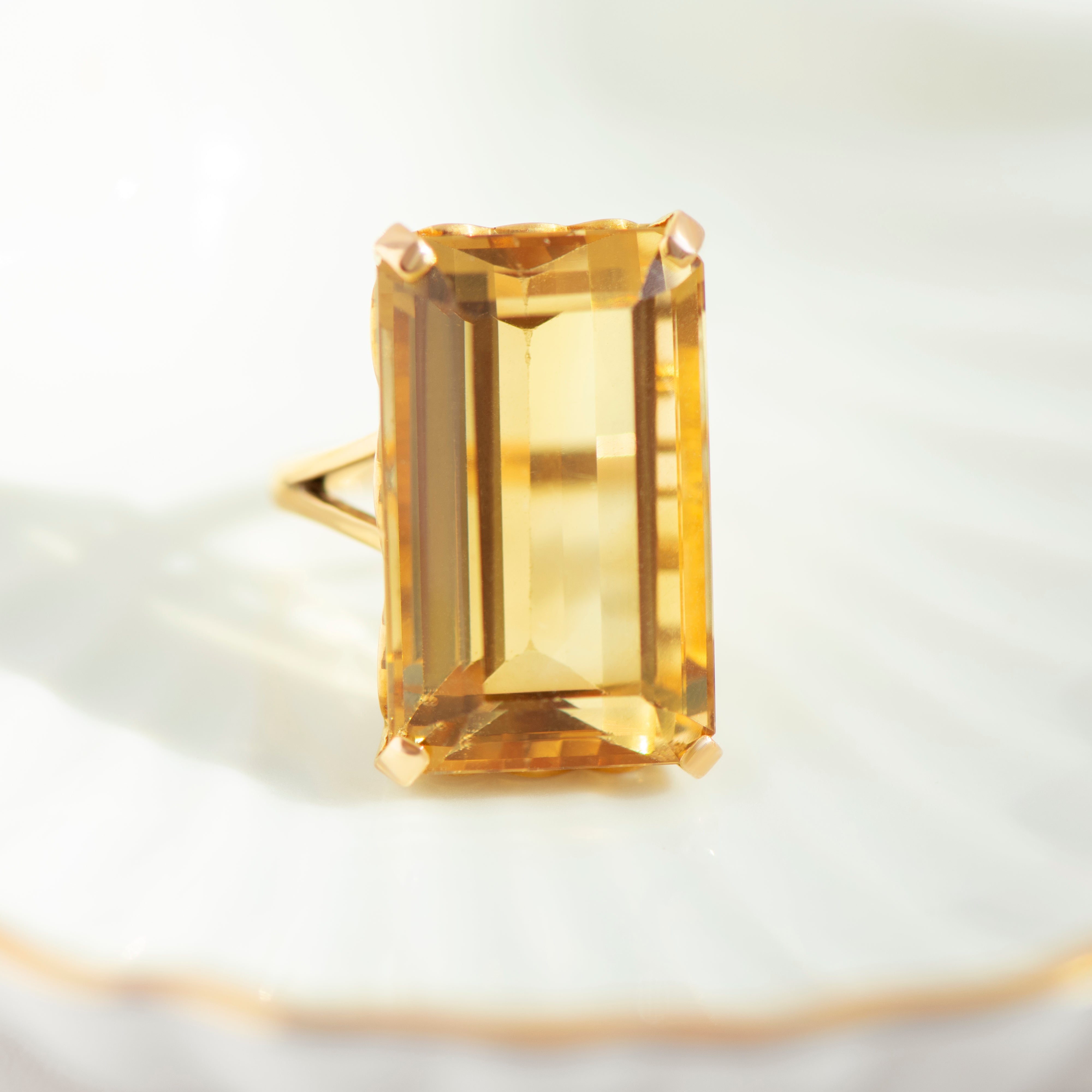 Citrin-Ring aus 750er Gelbgold