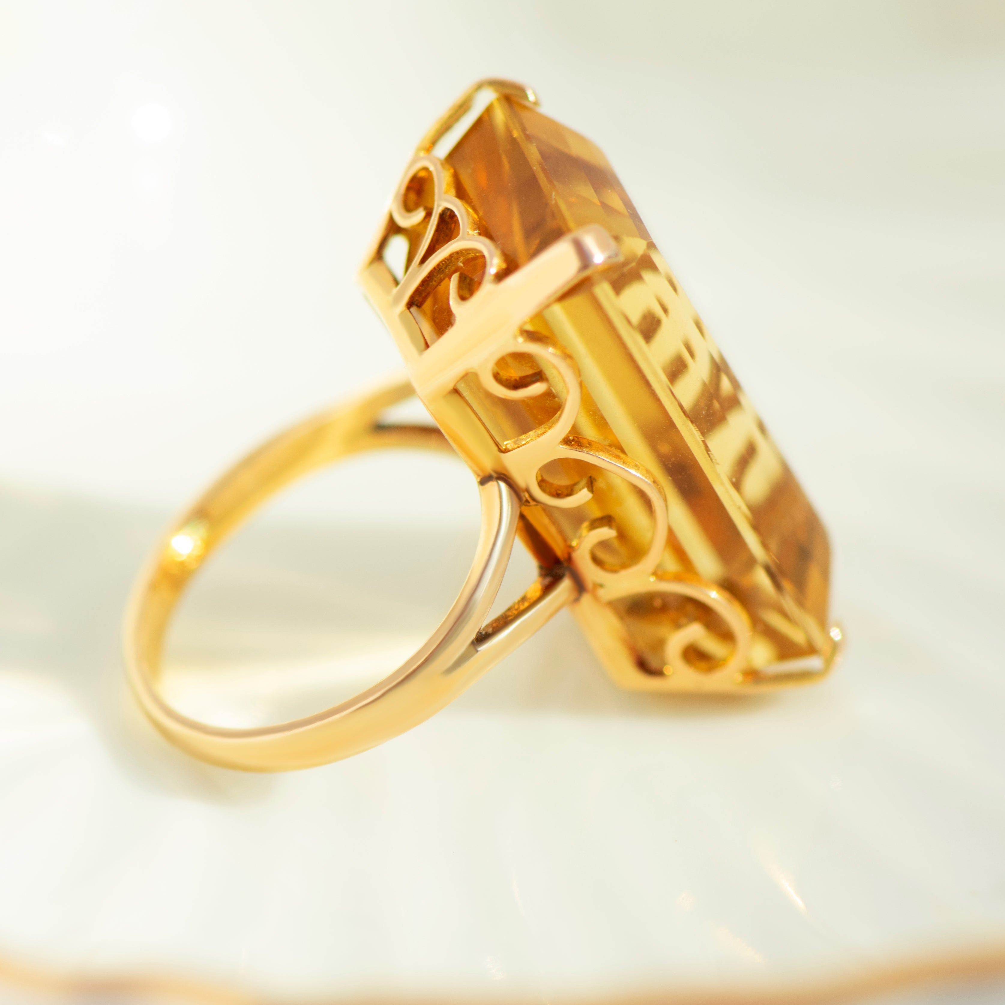 Citrin-Ring aus 750er Gelbgold