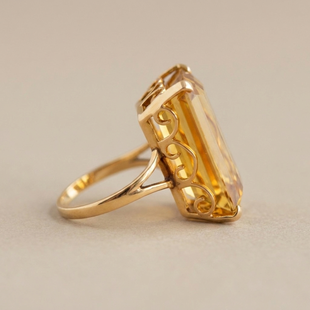 Citrin-Ring aus 750er Gelbgold