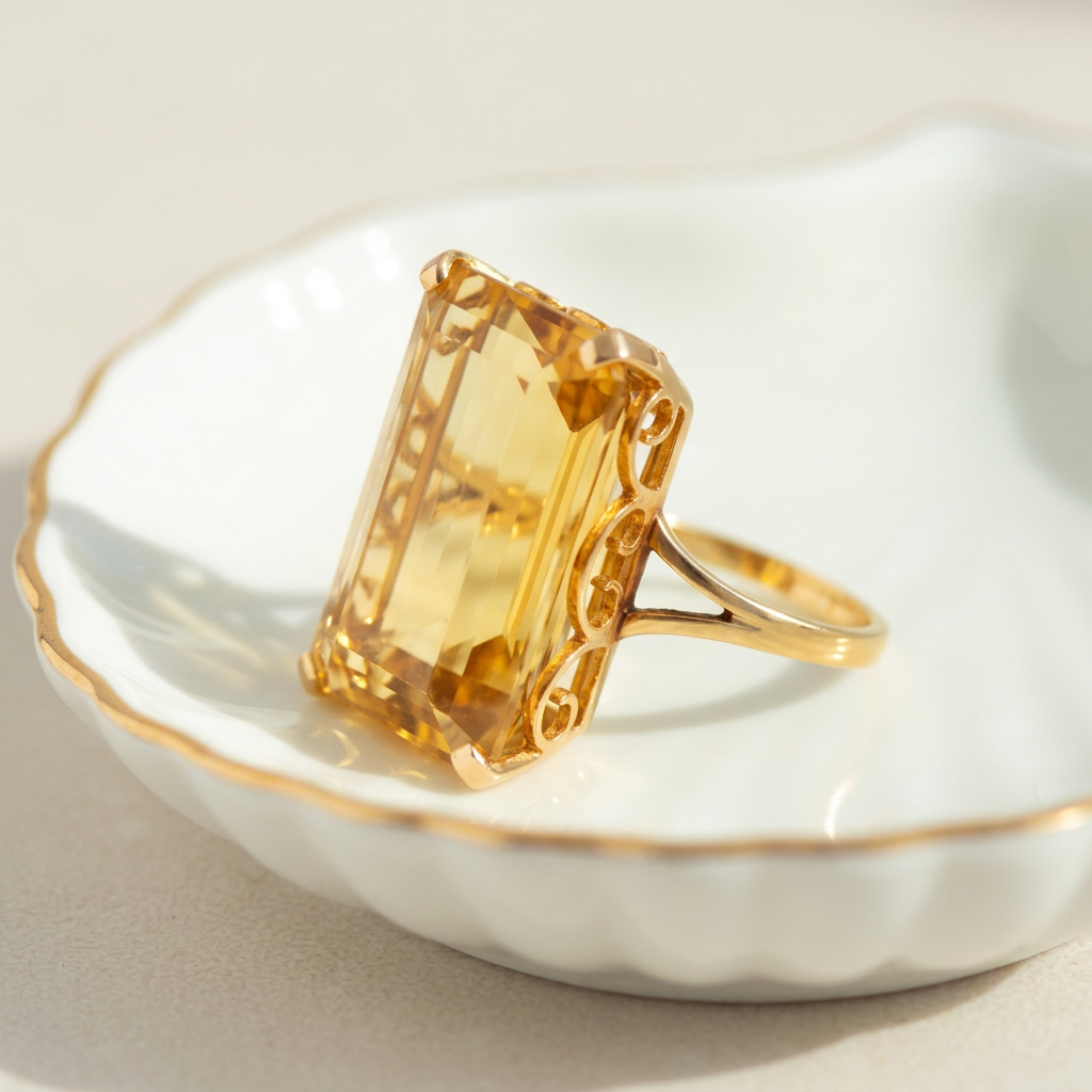 Citrin-Ring aus 750er Gelbgold