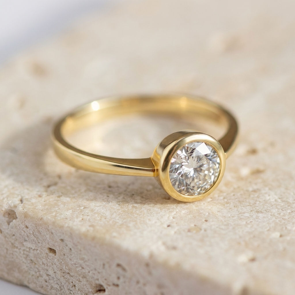 Diamant-Solitärring aus 585er Gelbgold