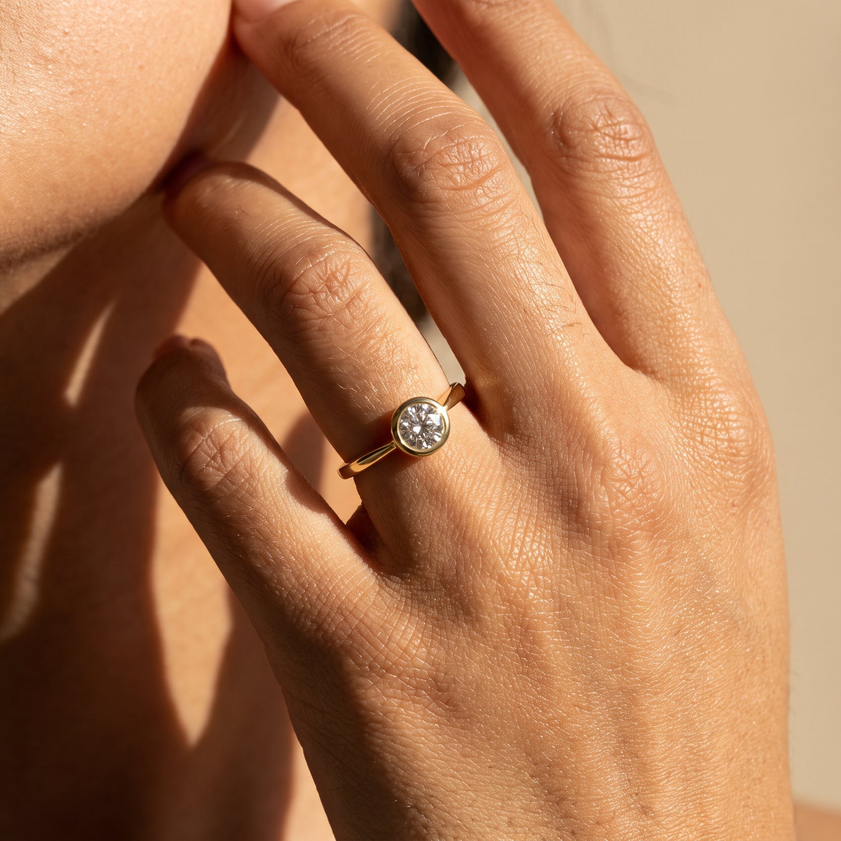 Diamant-Solitärring aus 585er Gelbgold