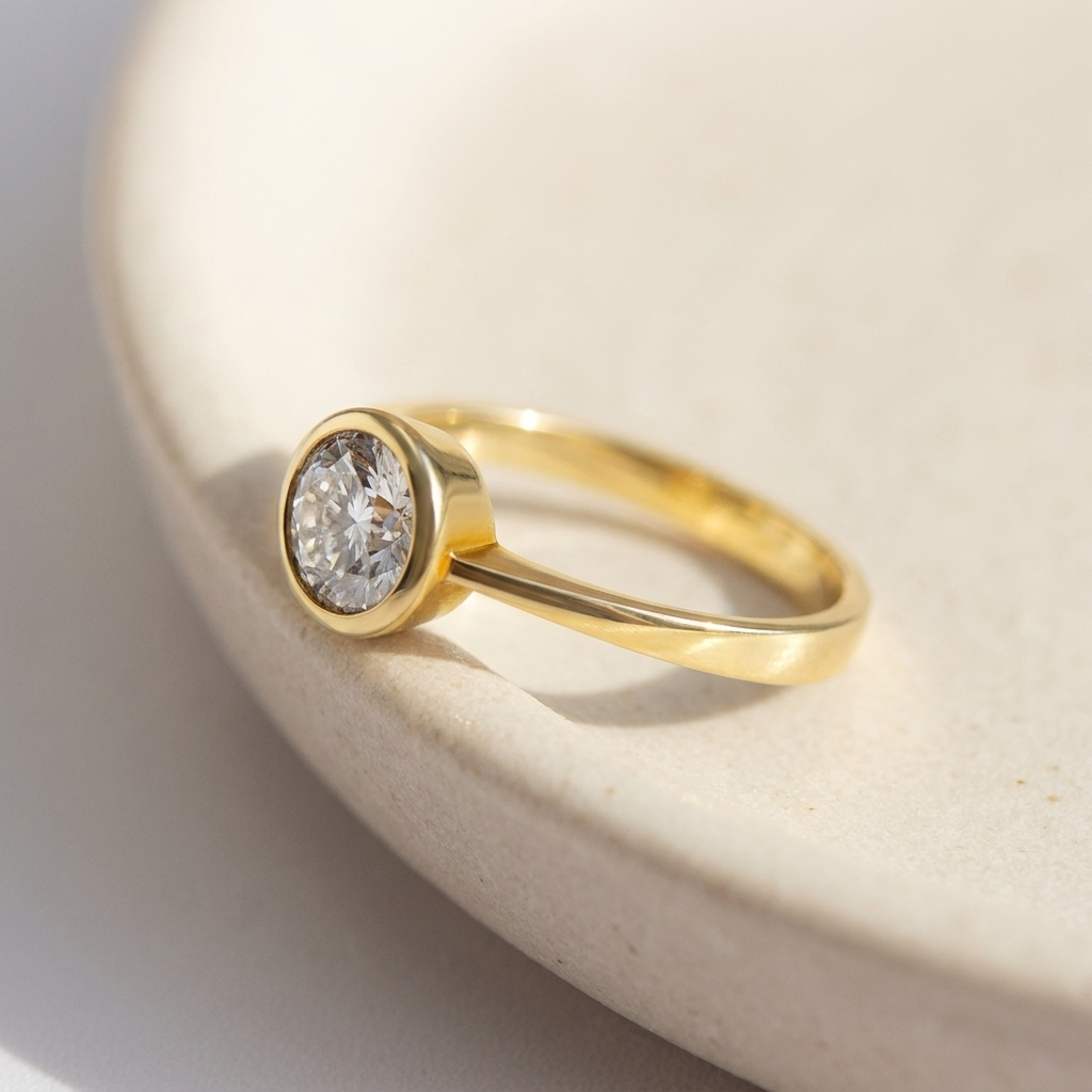 Diamant-Solitärring aus 585er Gelbgold