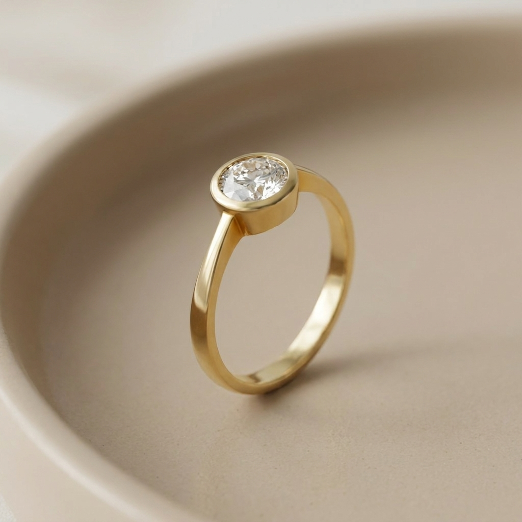 Diamant-Solitärring aus 585er Gelbgold