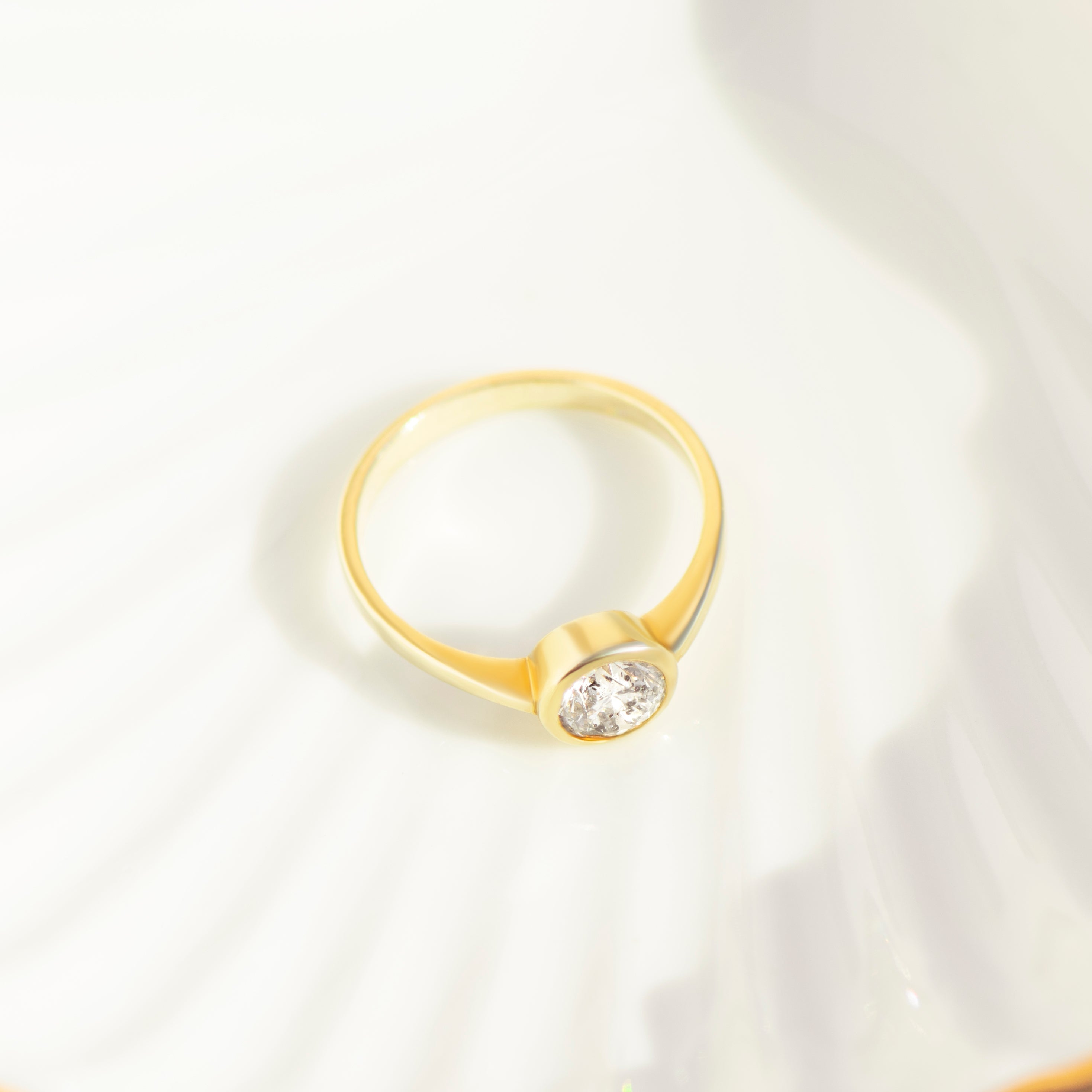Diamant-Solitärring aus 585er Gelbgold