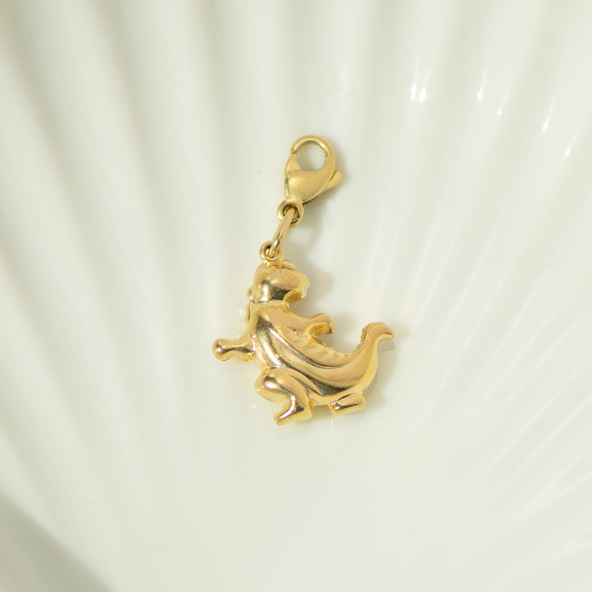 Dino Anhänger 8K Gelbgold Karabiner | Urkraft - Honey Jewelry
