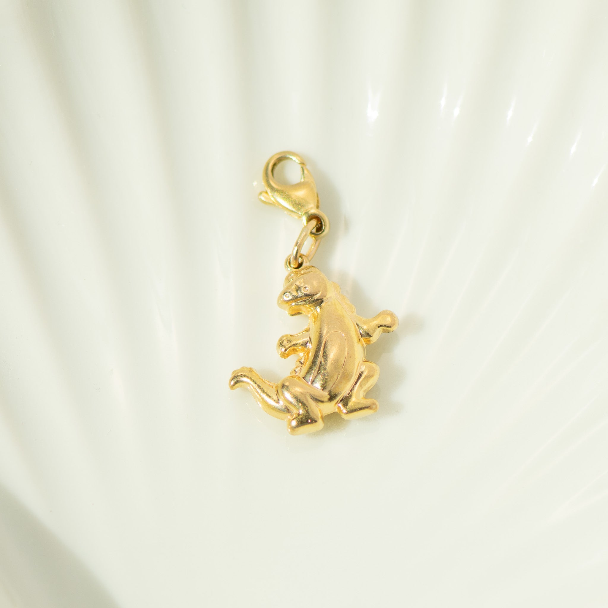 Dino Anhänger 8K Gelbgold Karabiner | Urkraft - Honey Jewelry
