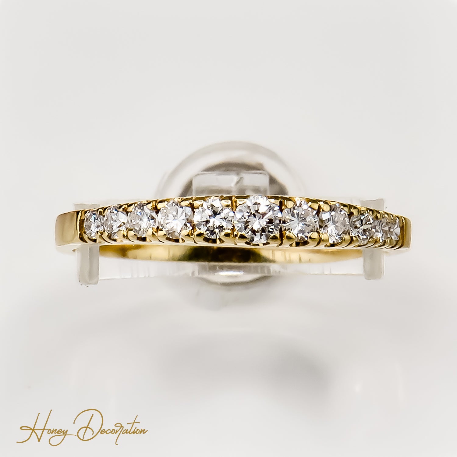 Eleganter 18 Karat Halbmemory - Ring mit Diamanten - Honey Jewelry