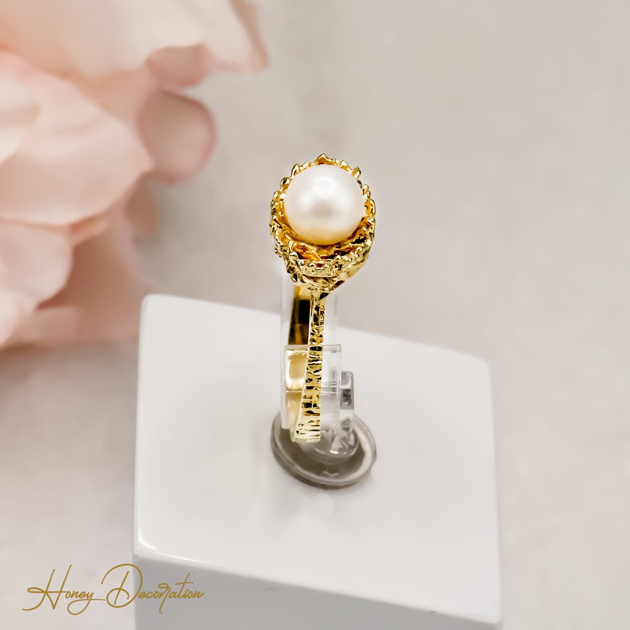 Eleganter Perlen - Ring aus 14 Karat Gold - Honey Jewelry