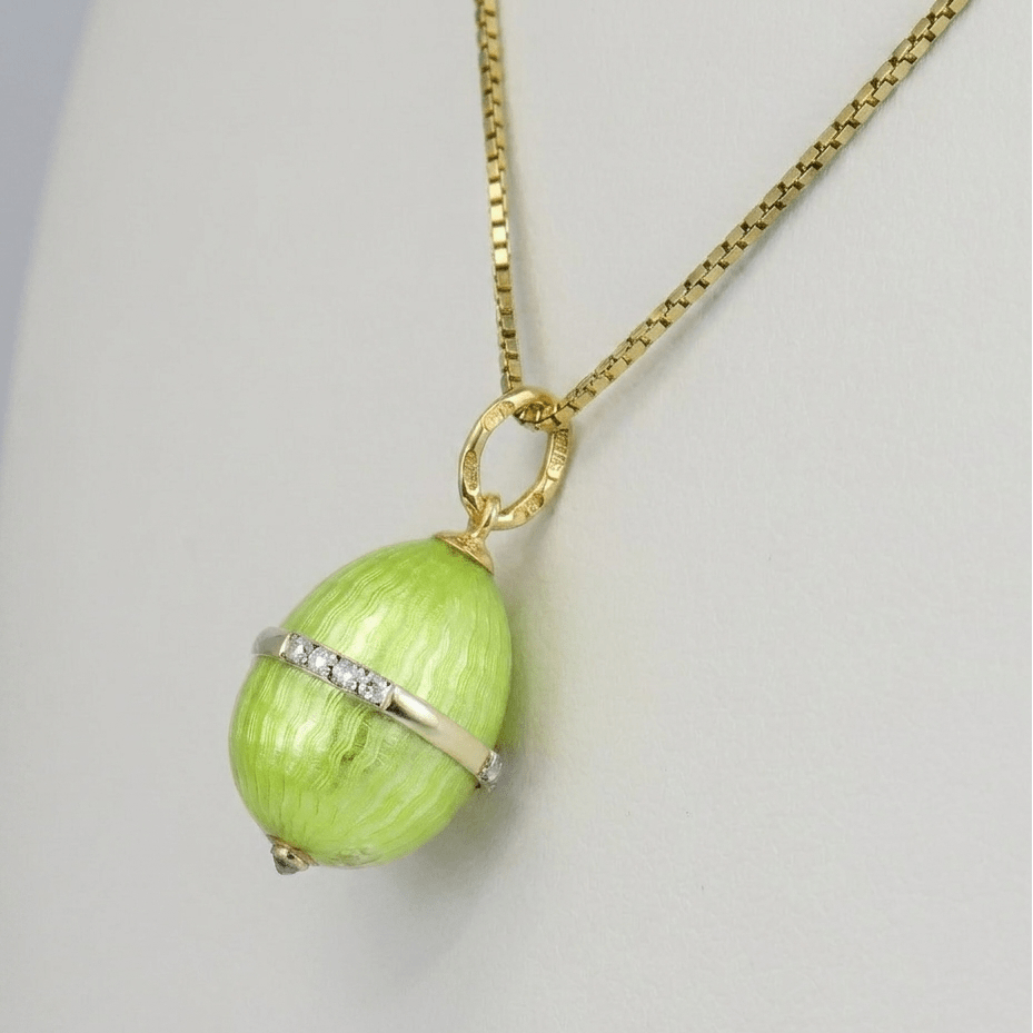 Emaillierter Vintage-Ei Anhänger aus 14K Gold - Honey Jewelry