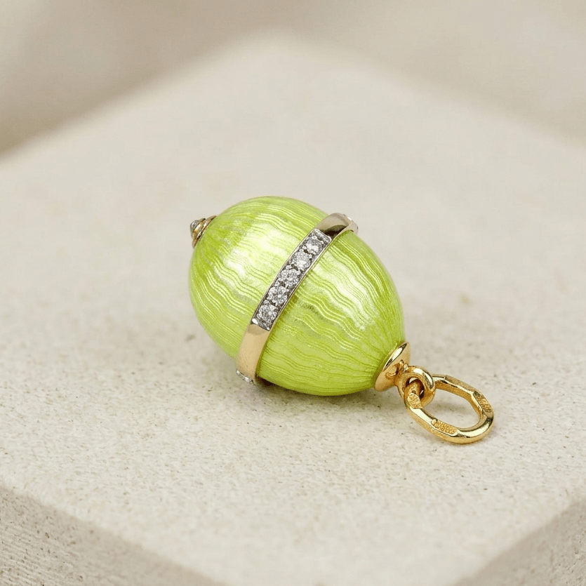 Emaillierter Vintage-Ei Anhänger aus 14K Gold - Honey Jewelry