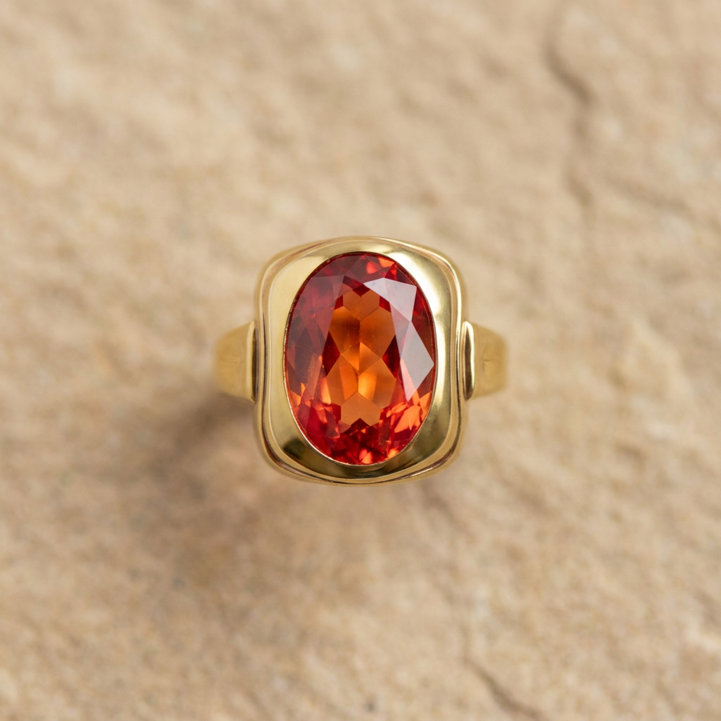 Granat-Ring aus 333er Gelbgold