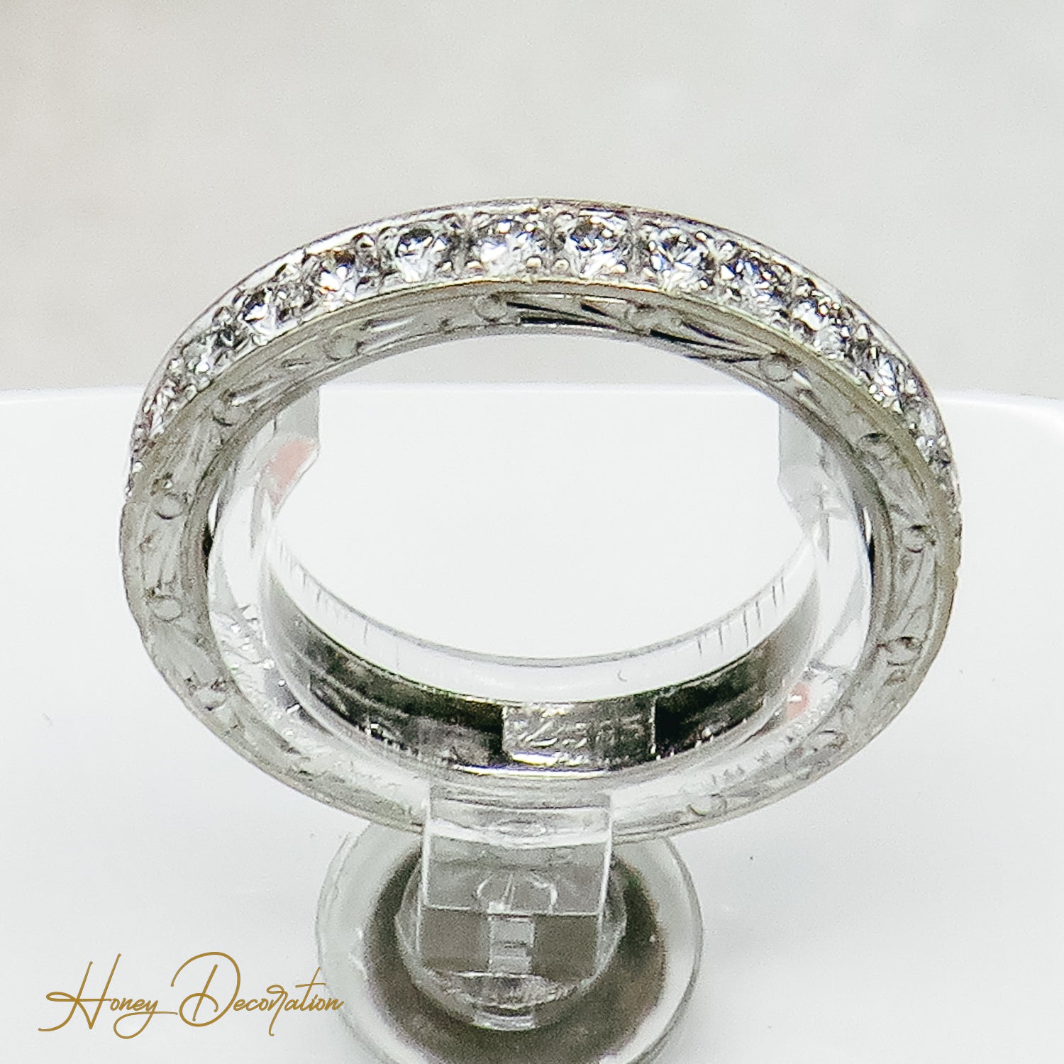 Vollmemory-Ring aus 14K Weißgold