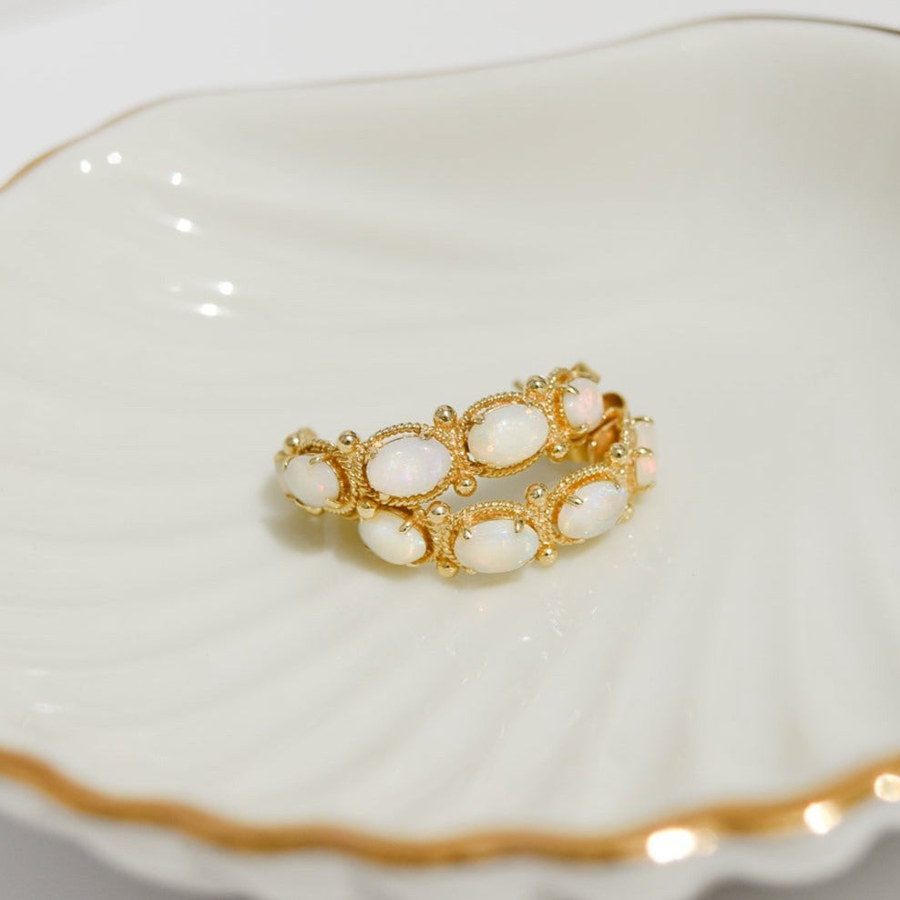 585 gold earrings with opal - hypnotic beauty