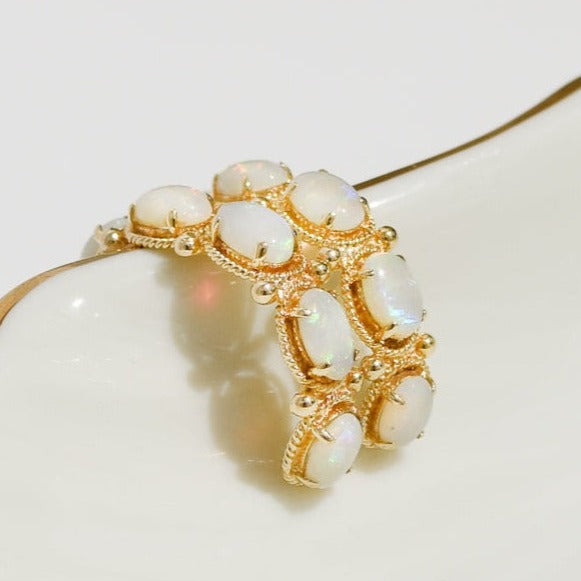 585 gold earrings with opal - hypnotic beauty