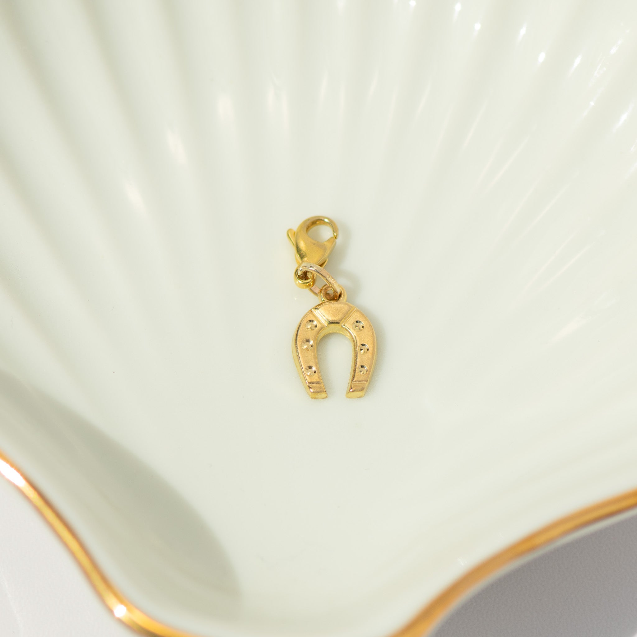 Hufeisen Anhänger 8K Gelbgold Karabiner - Honey Jewelry