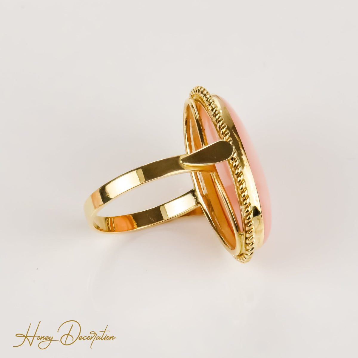 Korallenring, ein Naturschönheit in Gelbgol - Honey Jewelry